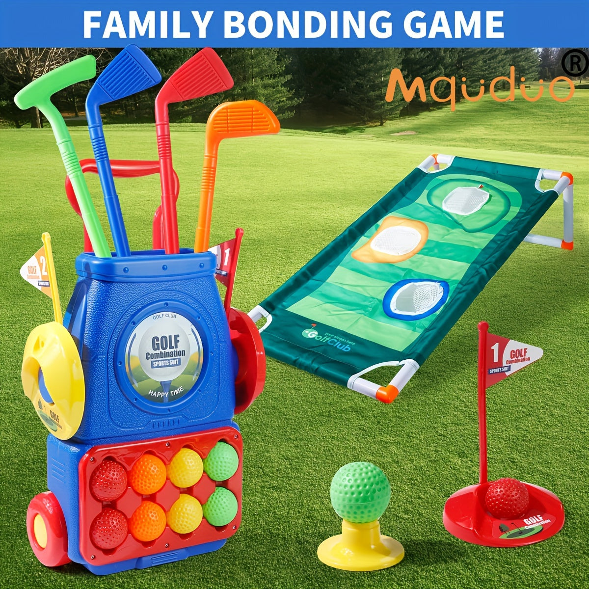 Golf Speelset voor Kinderen – Inclusief 8 Ballen, Golfbord en Mat, Indoor & Outdoor, Leuk voor Feestdagen