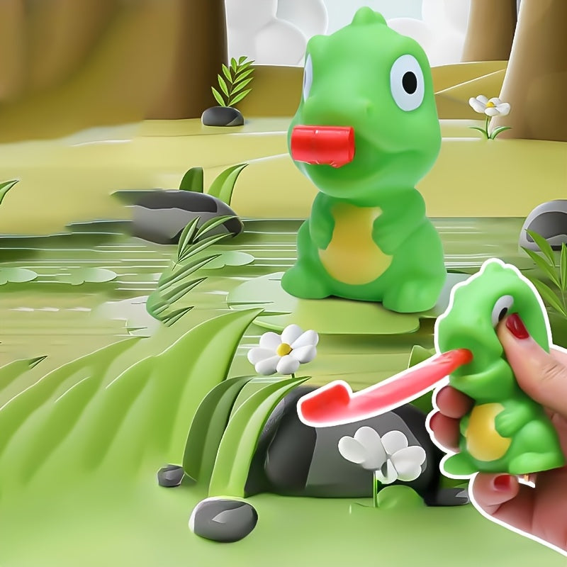 Kikker & Dino Pop-Tong Set | Veilig rubber, interactief kinderspel (3-6 jaar)