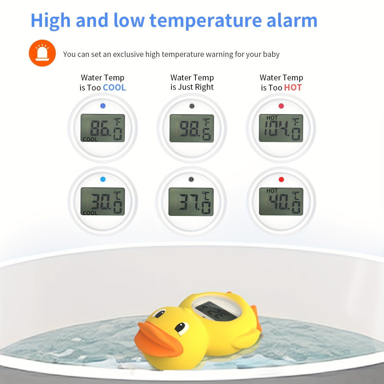 Cartoon Eend Baby Waterthermometer | 3-in-1 Badkamer Zwembad Inductie Water Temperatuur Meter Met Batterij