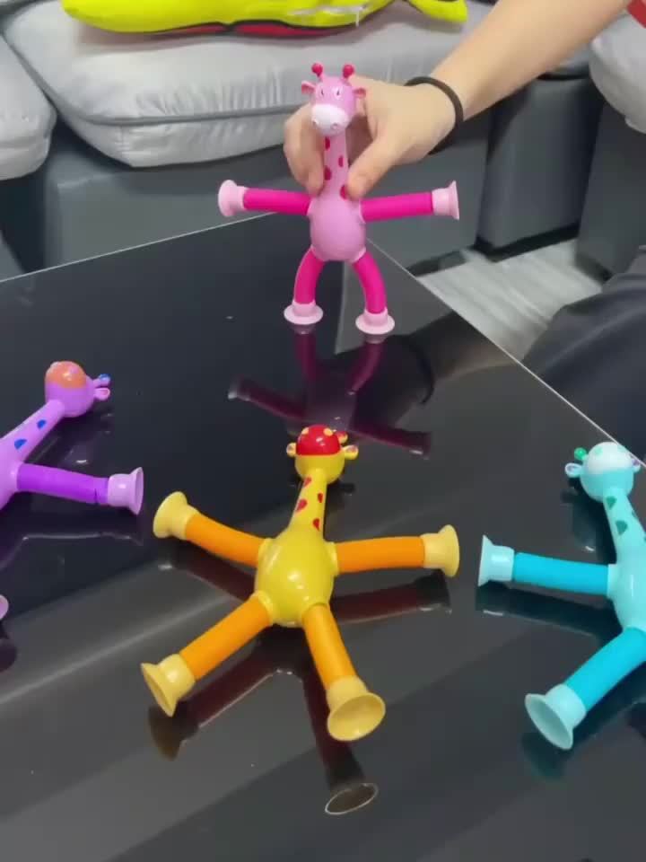 Giraffe Cartoon Zuignap Montessori Speelgoed | Educatief Ontspannend Plezier, Verschillende Vormen Ontwikkelingssensorisch Speelgoed voor Kinderen