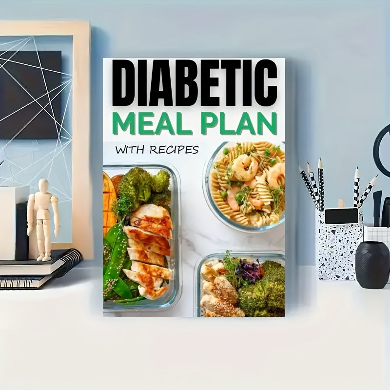 A5 Maaltijdplanner voor Mensen met Diabetes Type 2 - Eetdagboek met Recepten, Boodschappenlijst en Bloedsuikertracker - Dieet Planner voor Volwassenen
