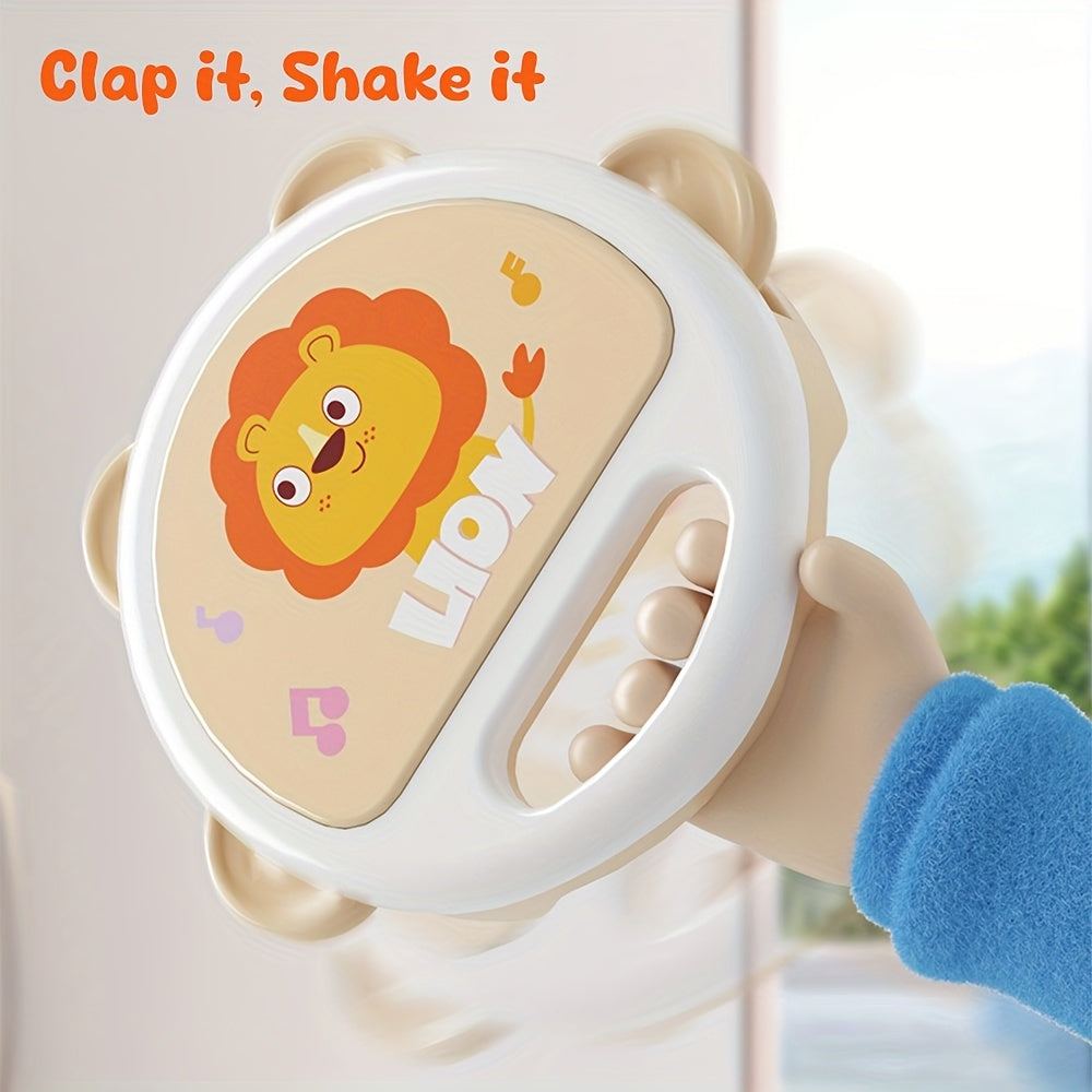 Adorable Leeuw Cartoon Rammelaar & Handtrommel Speelgoed | Ideaal voor Baby's Gripkrachttraining | Perfect voor Halloween & Kerstcadeaus