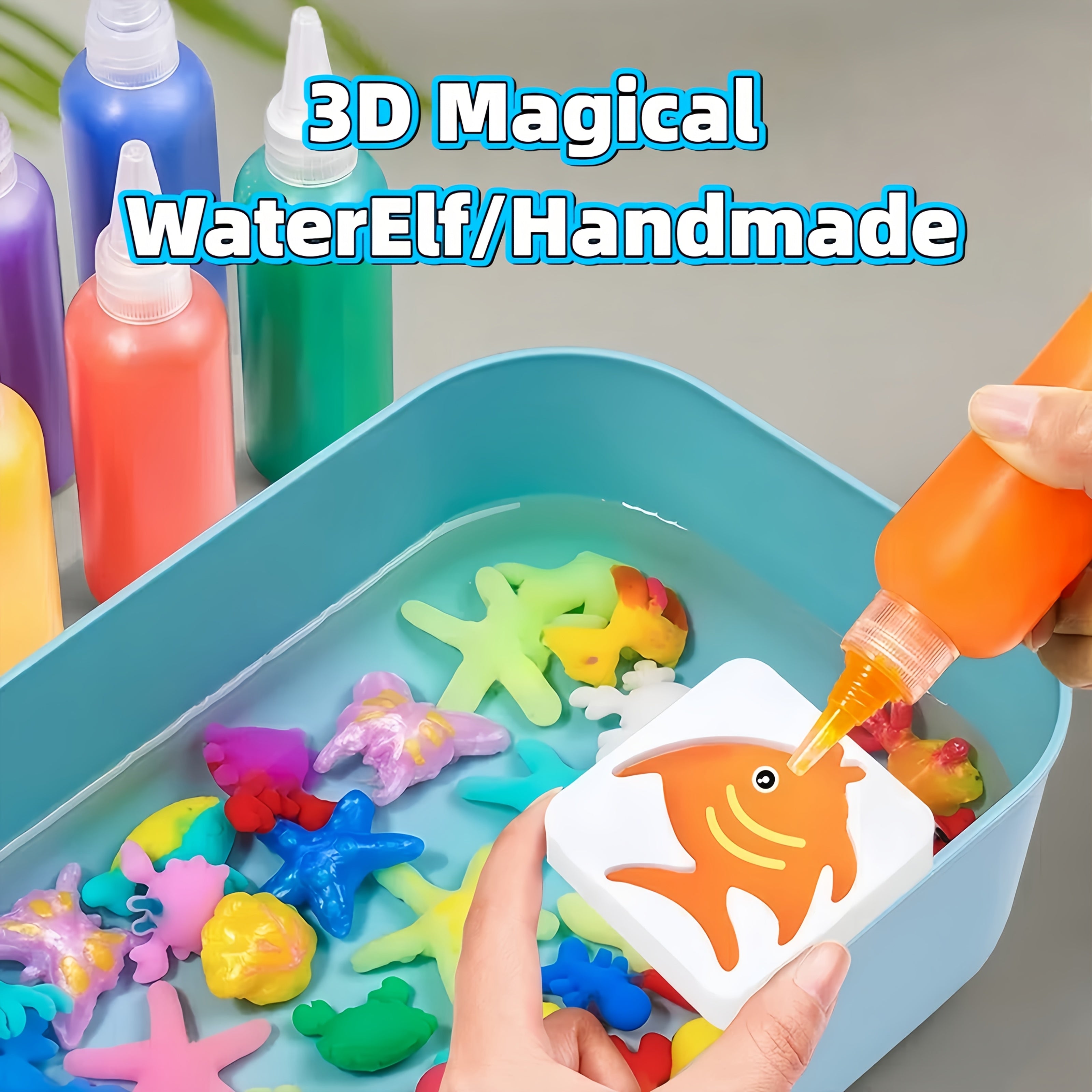 3D Magisch Water Elf Set | DIY Knutselset met 6 Flessen & 12 Mallen | Creatief Cadeau voor Kinderen