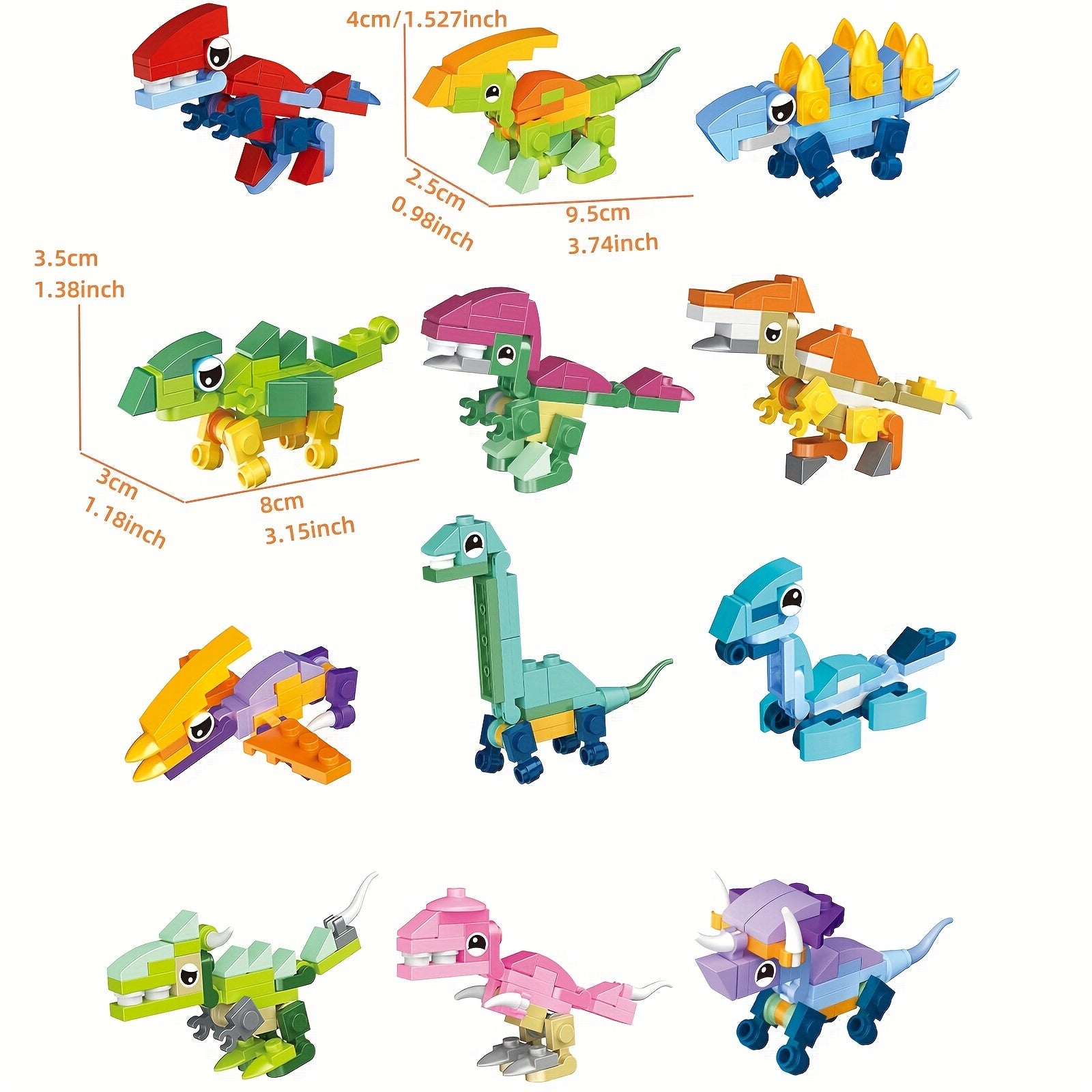 12-in-1 Dinosaurus Bouwblokken Set – 404 Stukjes voor 12 Modellen of 1 Grote Dino
