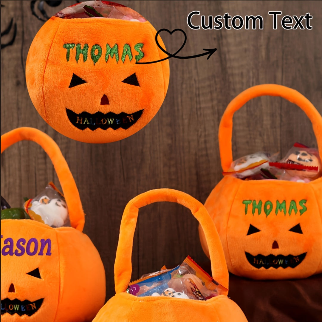 Halloween mand met naam | Gepersonaliseerde trick-or-treat tas