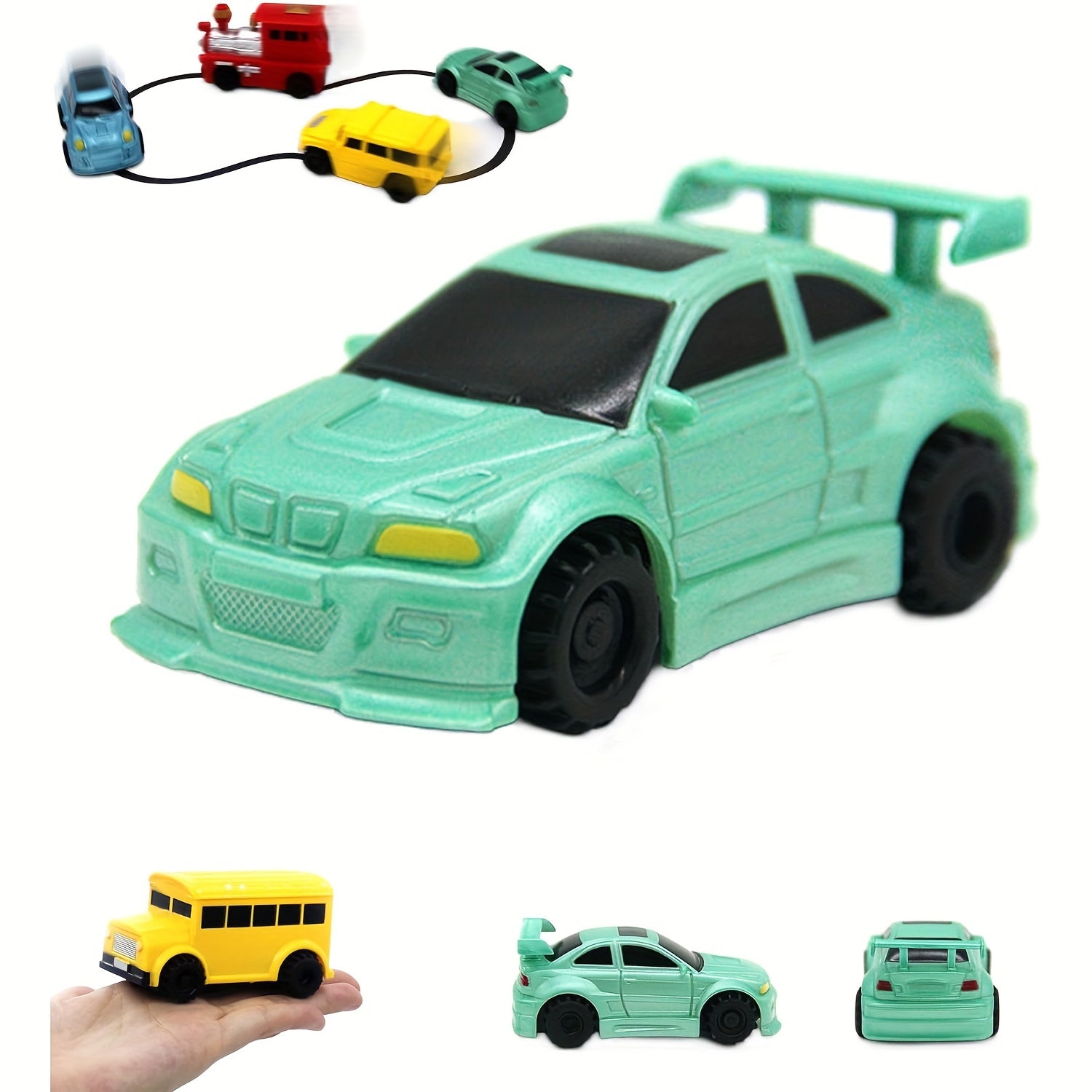 Creatief Tekenlijn & Volg Speelgoed Auto Set voor Jonge Kinderen - Inclusief Racen, Trein, Brandweerwagen, Schoolbus, Off-Road Voertuigen - Perfect Verjaardag, Kerst, Halloween Cadeau - Willekeurige Kleuren, Beste voor Kerst