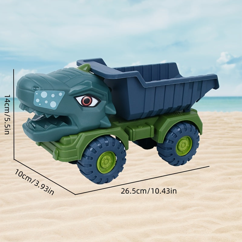 Dinosaurus Graafmachine Speelset | 26.4cm Groot Bouwvoertuig van ABS | Handmatig Speelgoed met Duwfunctie | Ideaal Cadeau voor Jongens