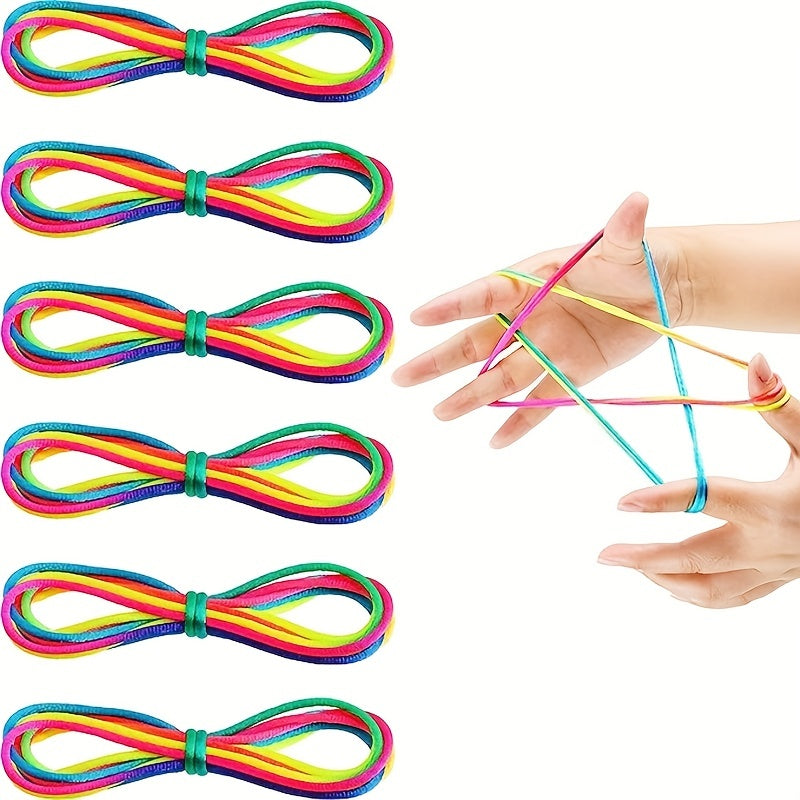 Educatief Regenboog Touw Speelgoed | Vinger Spel & Wetenschappelijk Spel | Leuk voor Kinderen & Volwassenen (2-Pack)