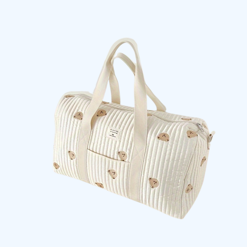 Grote geborduurde beren opbergtas | Reistas voor baby’s