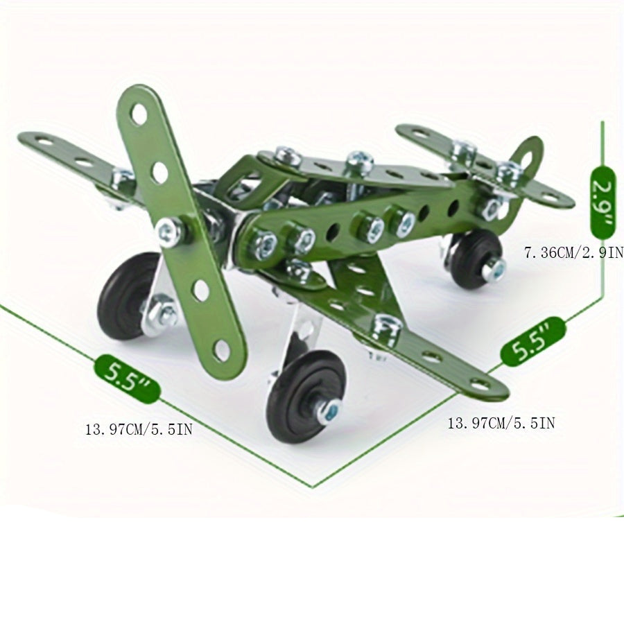 Bouwblokken Speelgoed | Educatieve 4-in-1 Militaire Serie Modellen | Metaal & Montage Kits