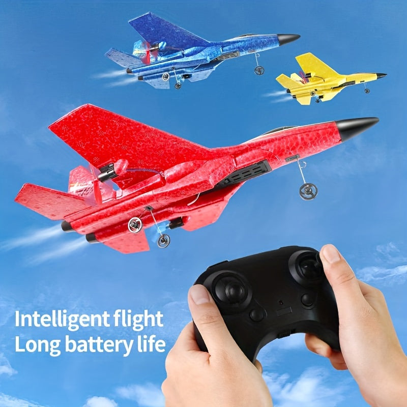 Slimme Gyroscoop Telecommandeerbaar Vliegtuig | RC Speelgoed Jachtvliegtuig met Kleurrijke Lichten, Drone Speelgoed voor Kinderen en Volwassenen