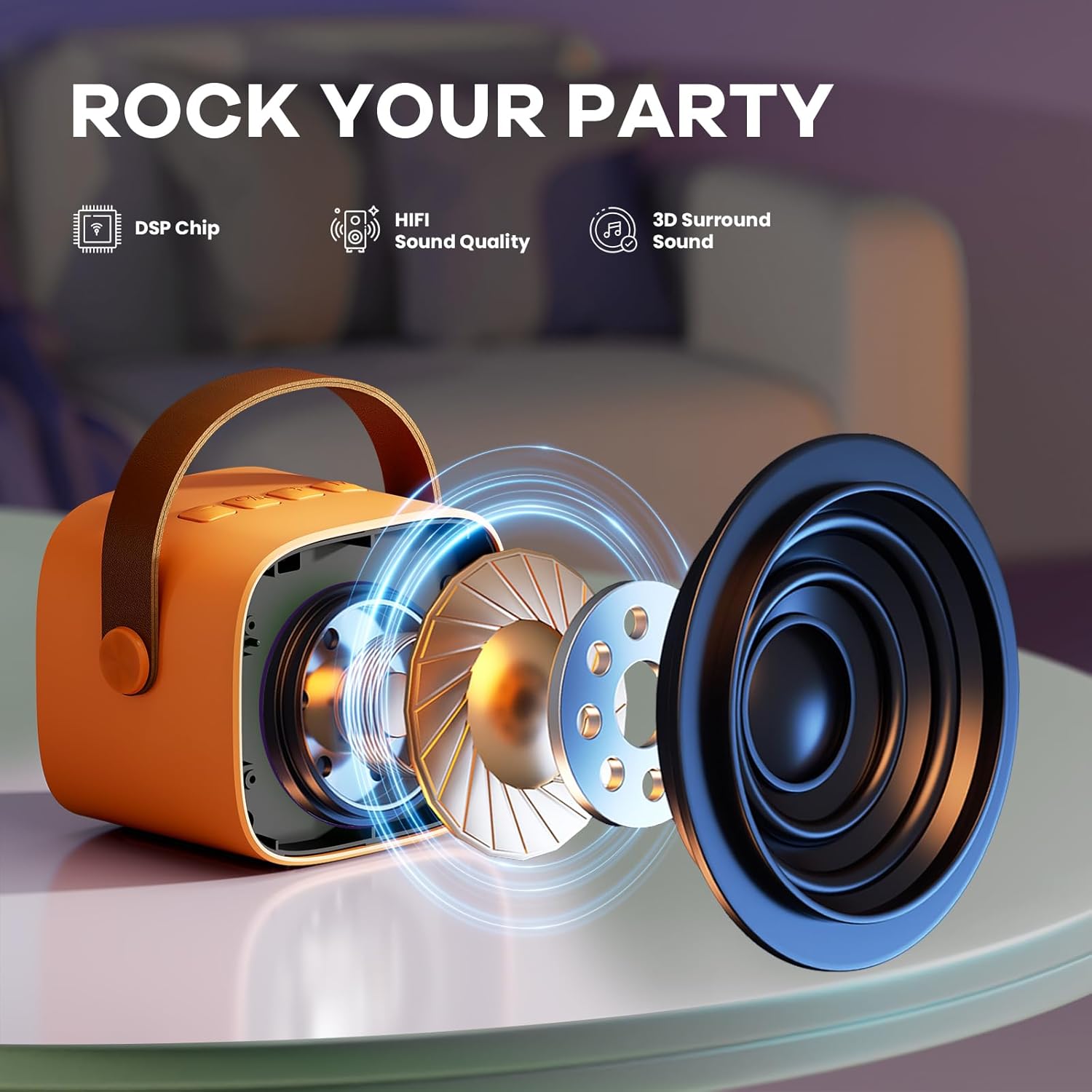 Mini karaoke machine | Bluetooth speaker met 2 draadloze microfoons