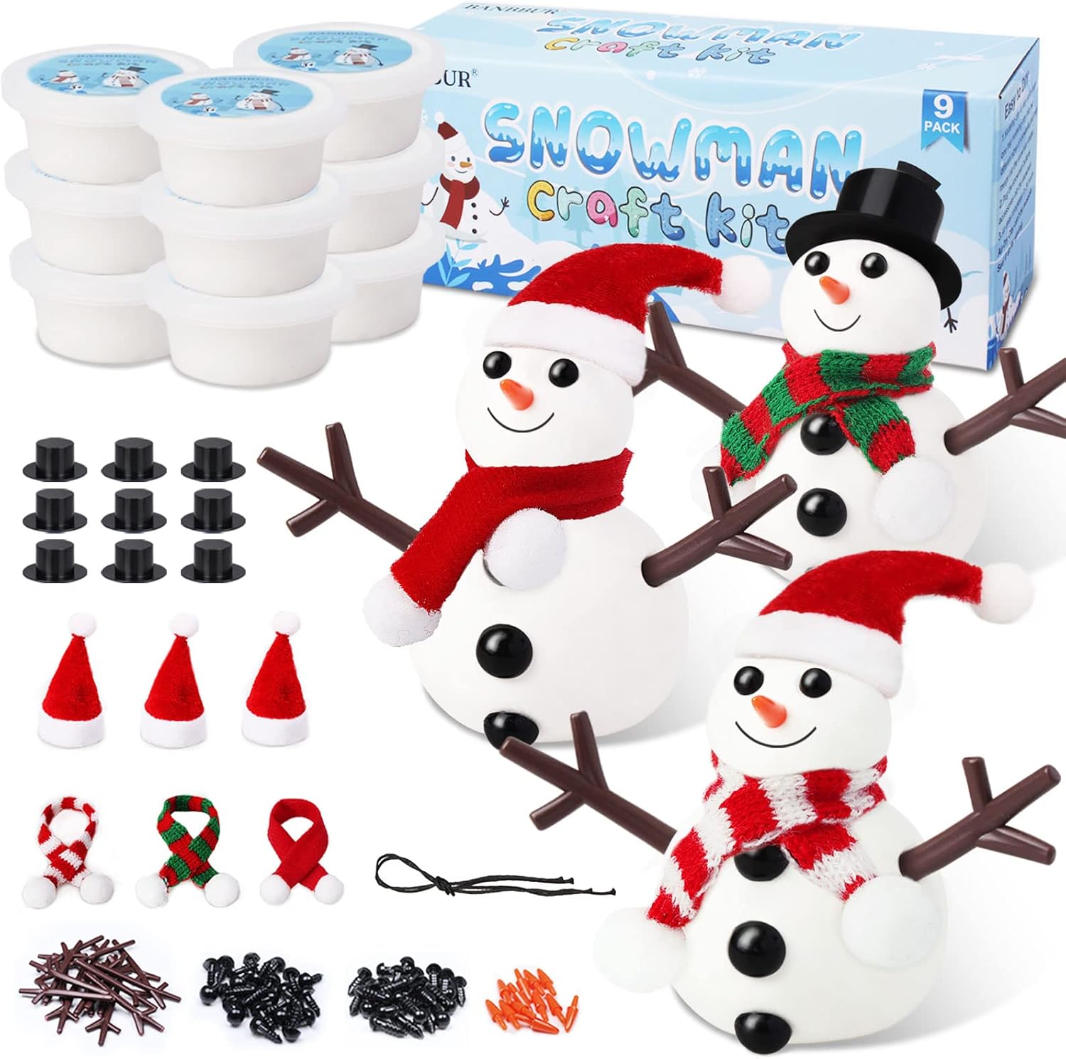 DIY sneeuwpop klei set | Knutsel kerstcadeau kinderen
