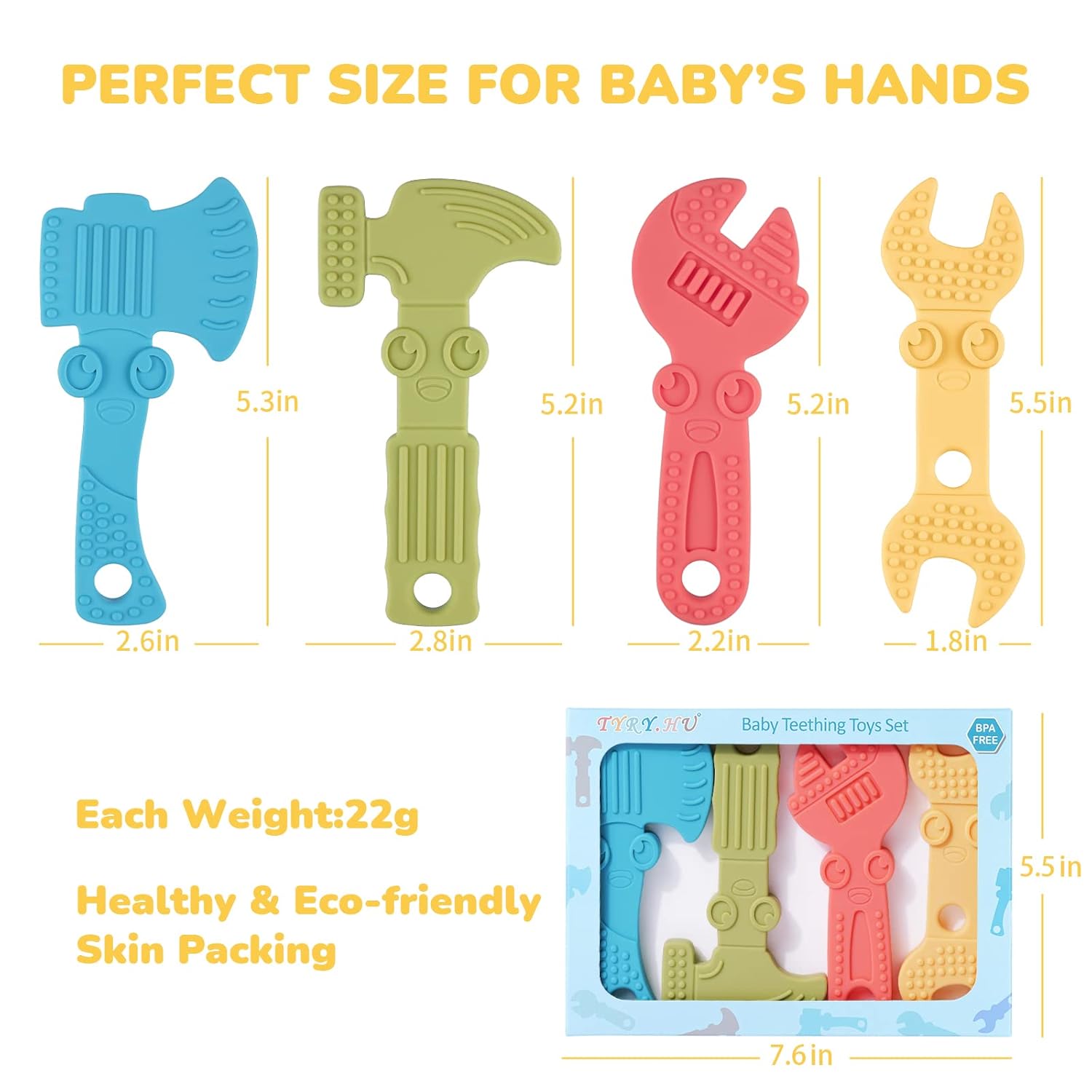 Baby Bijtring Speelgoed | BPA-Vrij Siliconen | Zachte Textuur & Makkelijk Schoon te Maken | 4 Stuks Baby Bijtringen