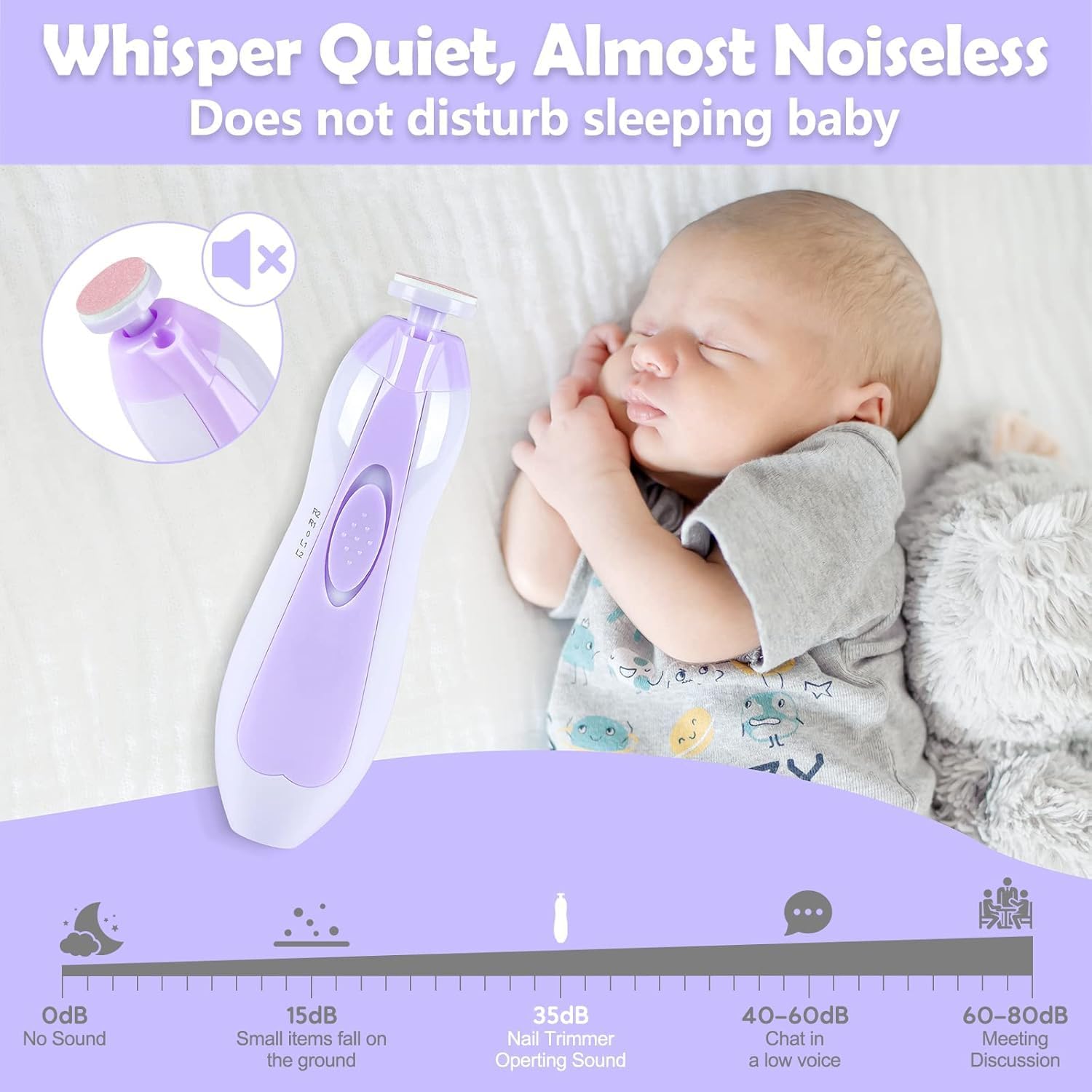 Elektrische baby nageltrimmer | 6-in-1 nagelvijl & manicure set voor baby en volwassenen