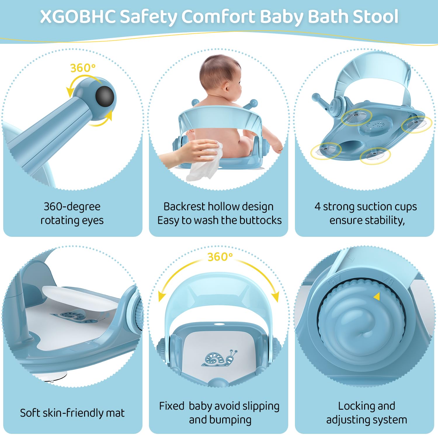 Baby Badstoeltje 6-12 Maanden Opvouwbaar badstoeltje met 3 gratis badspeeltjes en 4 veiligheidszuignappen | Comfortabele badervaring in grijze kleur