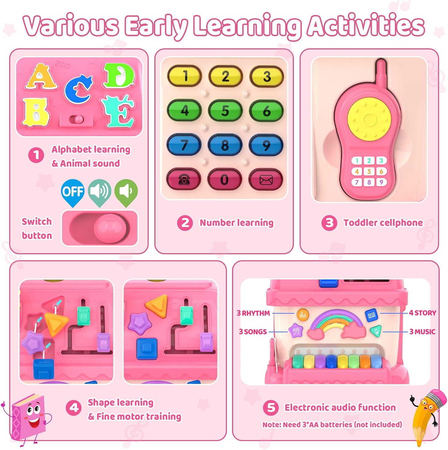 Montessori muzikaal huis | 12-in-1 leerspeelgoed voor baby’s 6-24 maanden