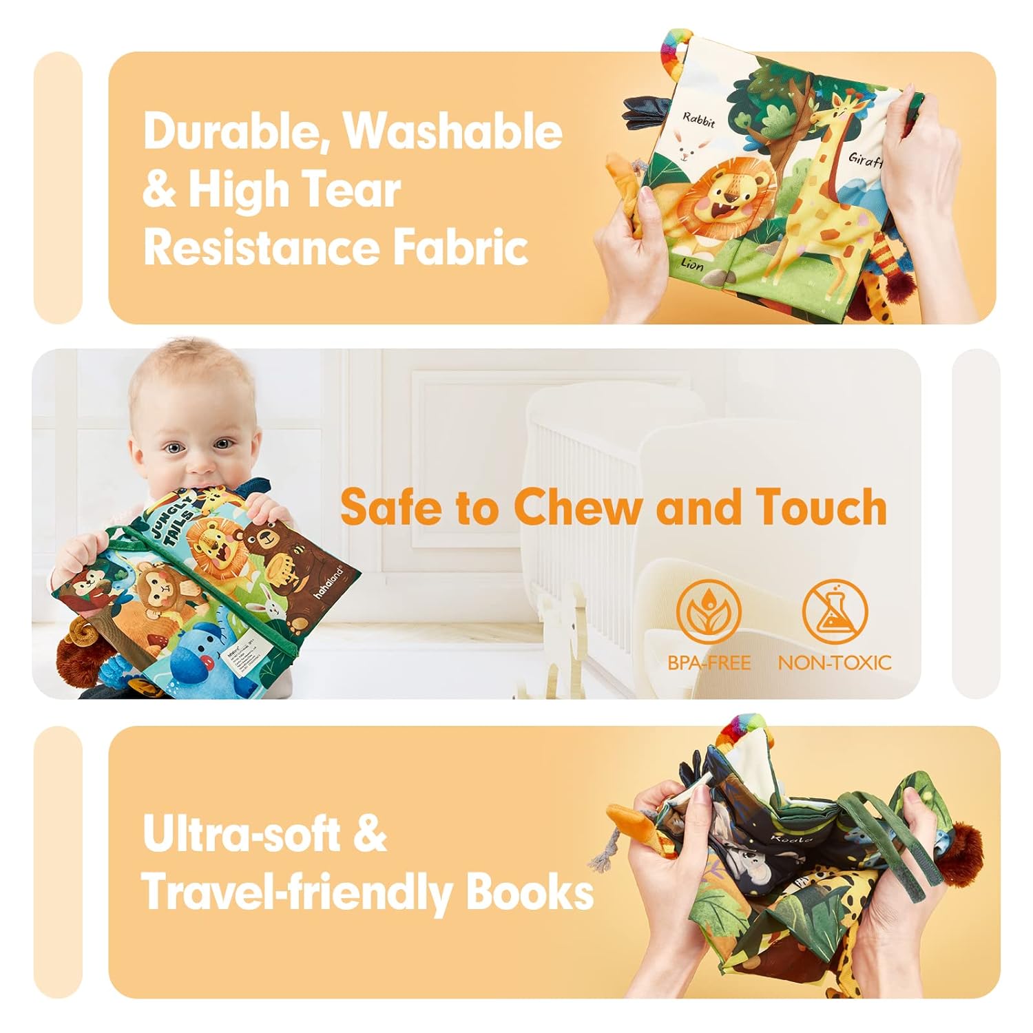 Montessori Voelboek | Hoog Contrast Sensorisch Baby Speelgoed voor 6 tot 12 Maanden Babyboekjes 0-3+ Jaar