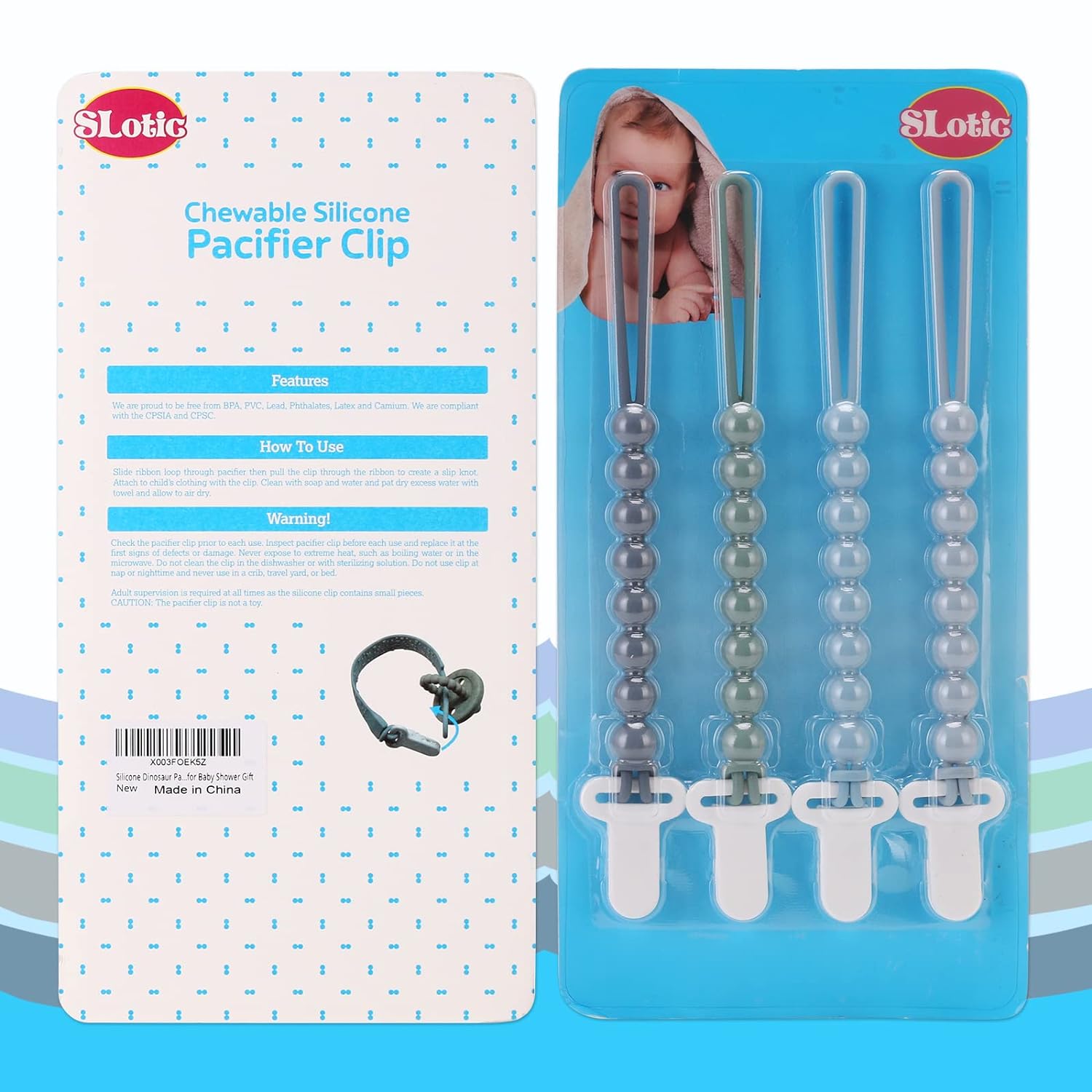 4-Pack Siliconen Fopspeen Clips voor Baby's | Teething Relief & Veilig voor Pasgeborenen | Praktisch Baby Accessoire