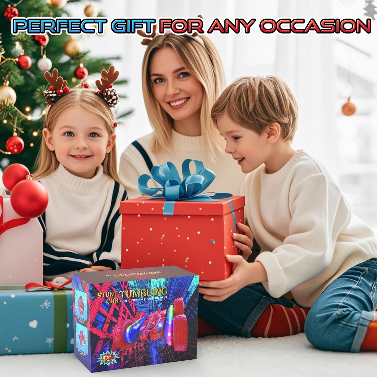 Afstandsbediening auto voor meisjes | 360° stunt RC auto met koplampen & 4WD roze speelgoed