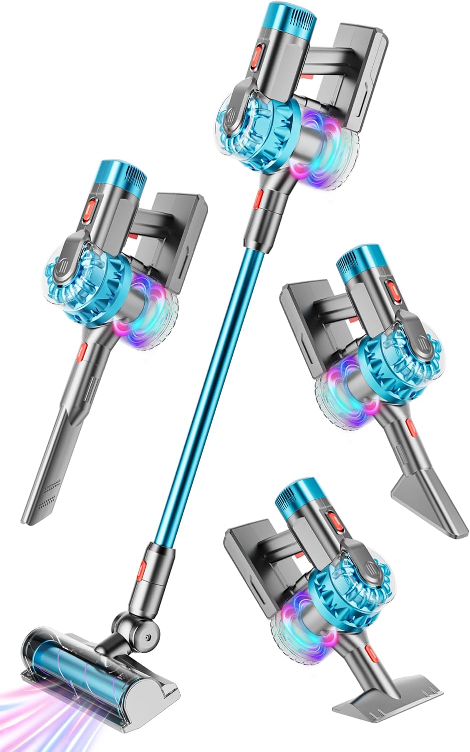 4-in-1 Kinderen Stofzuiger | Werkende speelgoedstofzuiger met licht & geluid