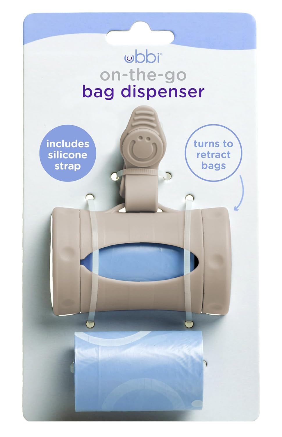 Opvouwbare Zakdispenser voor Baby | Handige Accessoire voor Diaper Bag | Lavender Geurige Zakjes | Taupe