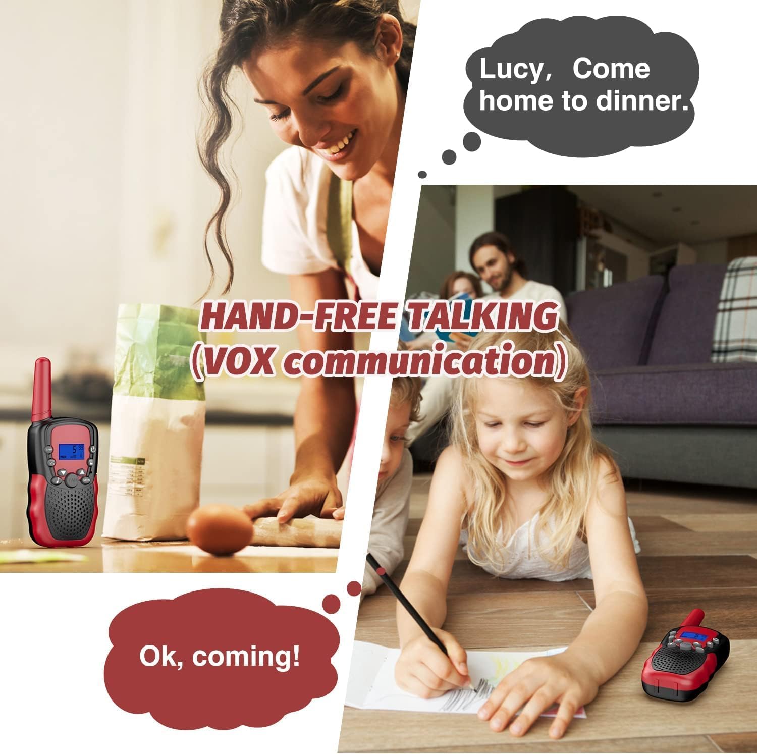Walkie Talkies Kinderen | 22 Kanalen & LCD Zaklamp | 2-Way Radio Speelgoed 3-12 Jaar, Bereik 3 km