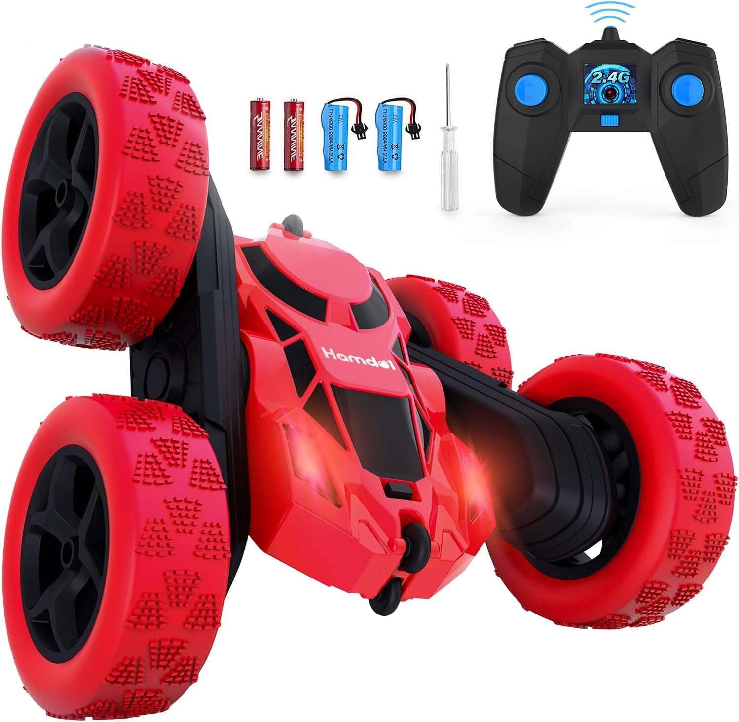 RC Stuntauto Kinderen 360° Rotatie – 4WD Dubbelzijdige Afstandsbediening Racewagen met LED Verlichting – Oplaadbaar Speelgoed Jongens Meisjes 6-12 Jaar