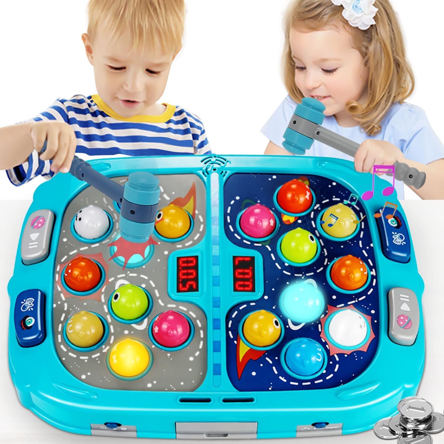 Whack-a-Mole spel | Interactief hamer spel met licht & geluid voor kinderen