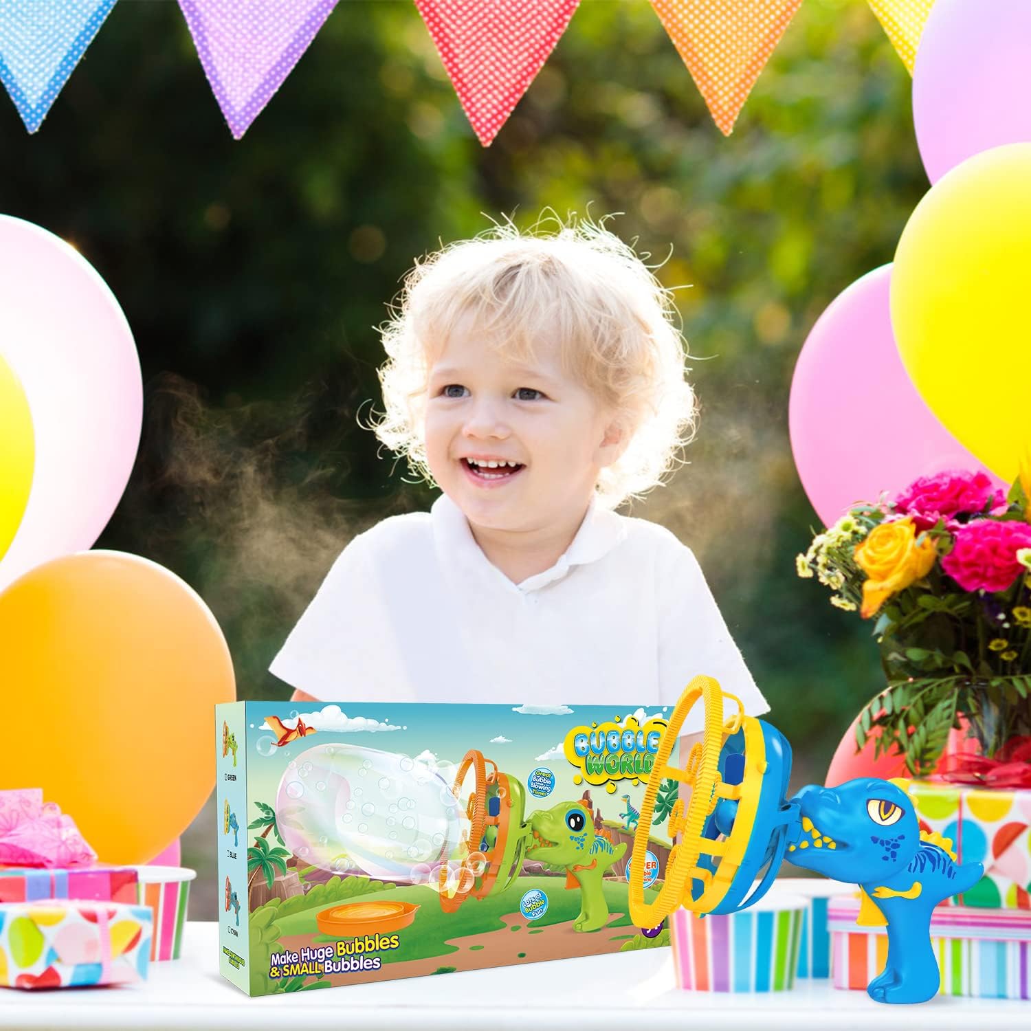 Dino bubbelpistool | Bubbelmachine kinderen 3-9 jaar