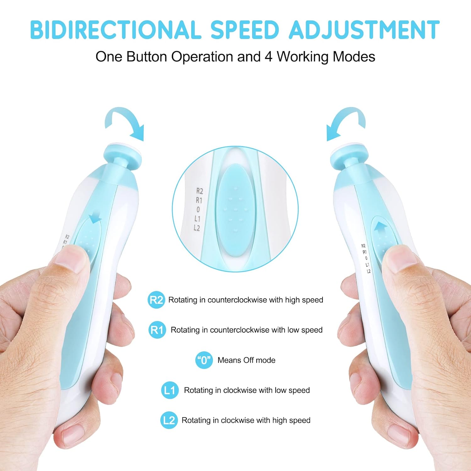 Elektrische Baby Nageltrimmer | 6 in 1 Verzorgingskit Manicure Set voor Peuters of Volwassenen