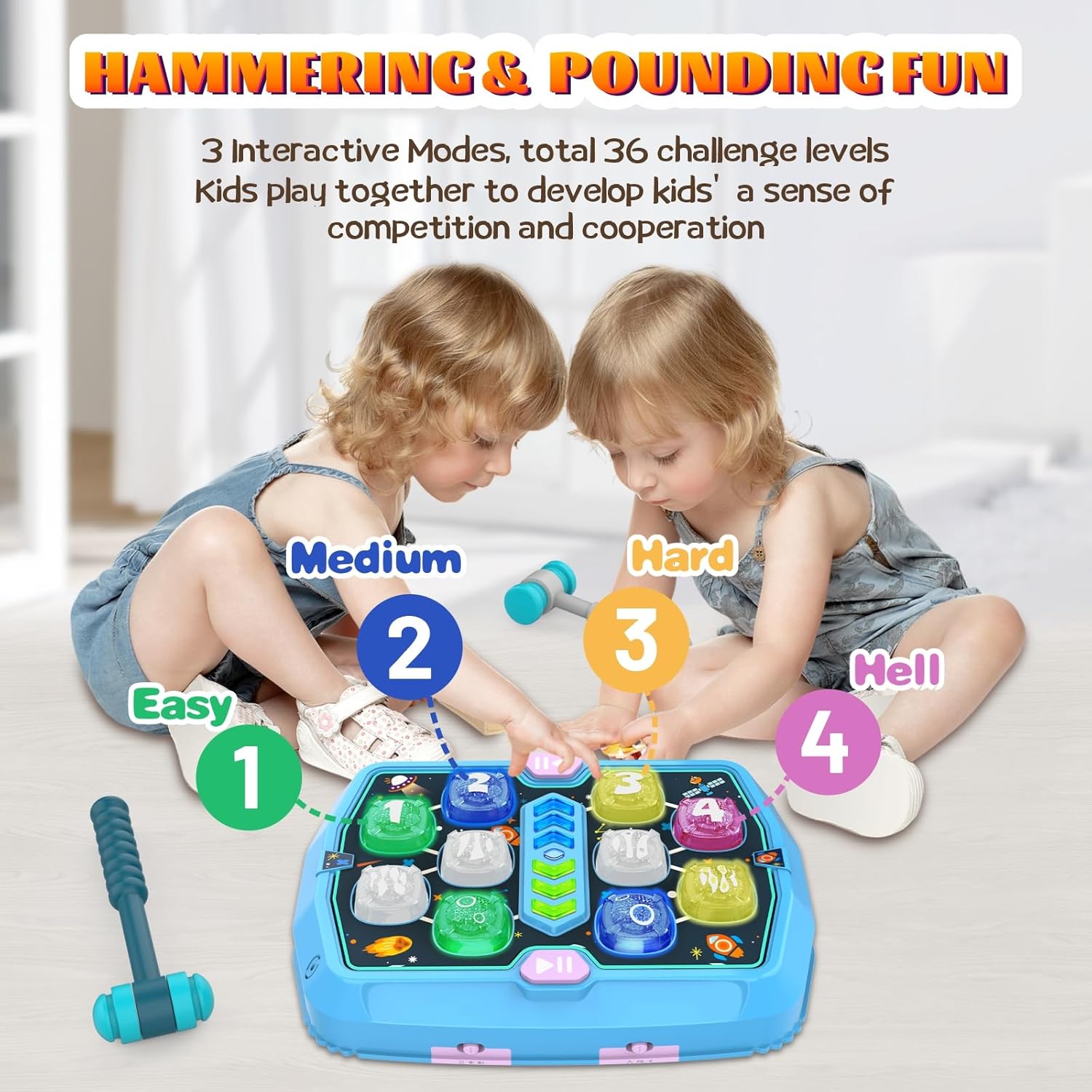 Hamerspeelgoed voor Kinderen 3-6 Jaar | Educatief Speelgoed met Licht en Geluid | Hand-Oogcoördinatie Ontwikkeling