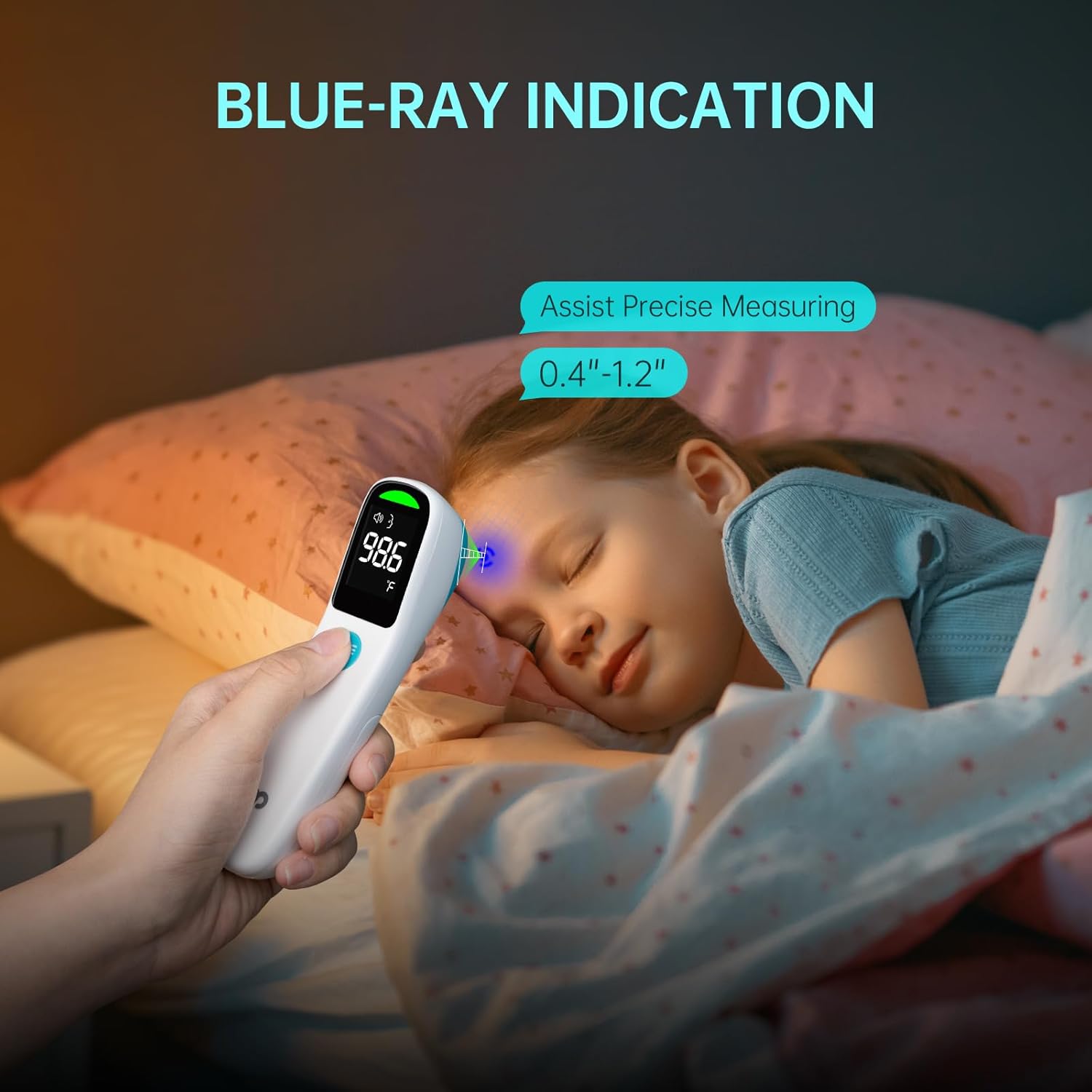 Contactloze Infrarood Digitale Thermometer | 2-in-1 Dual Mode Koorts-, Lichaams- en Oppervlaktethermometer voor Kinderen en Volwassenen