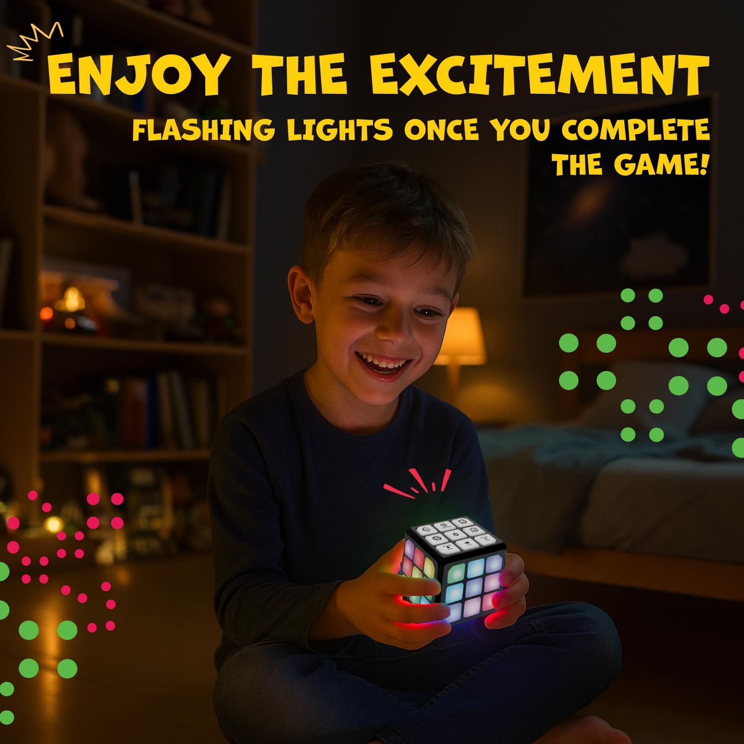 Flashing Cube geheugen spel | 4-in-1 elektronisch STEM spel voor kinderen