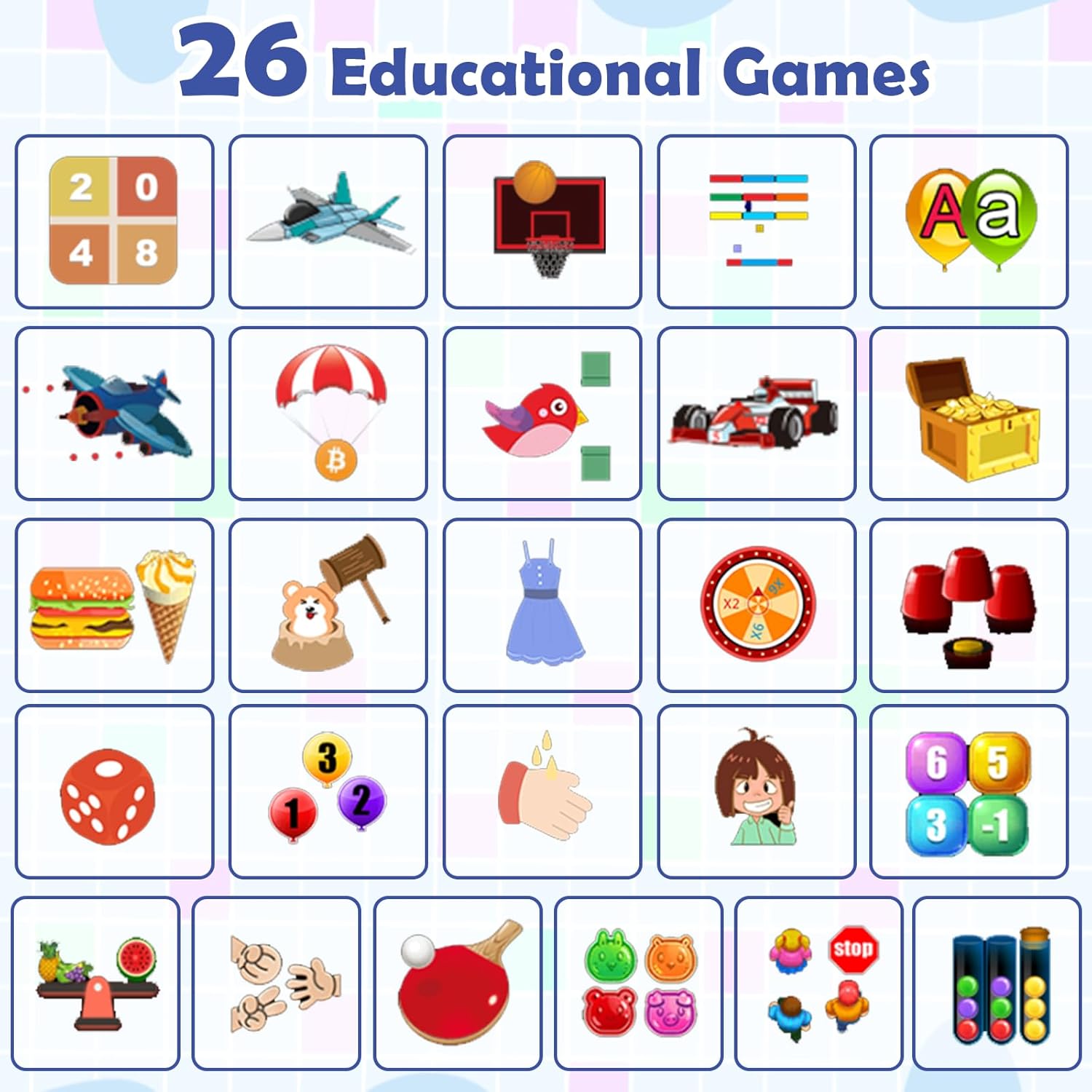 Slim Horloge voor Kinderen 26 puzzelspellen, touchscreen, HD-camera en wekker | Interactief speelgoed voor kinderen van 4-12 jaar