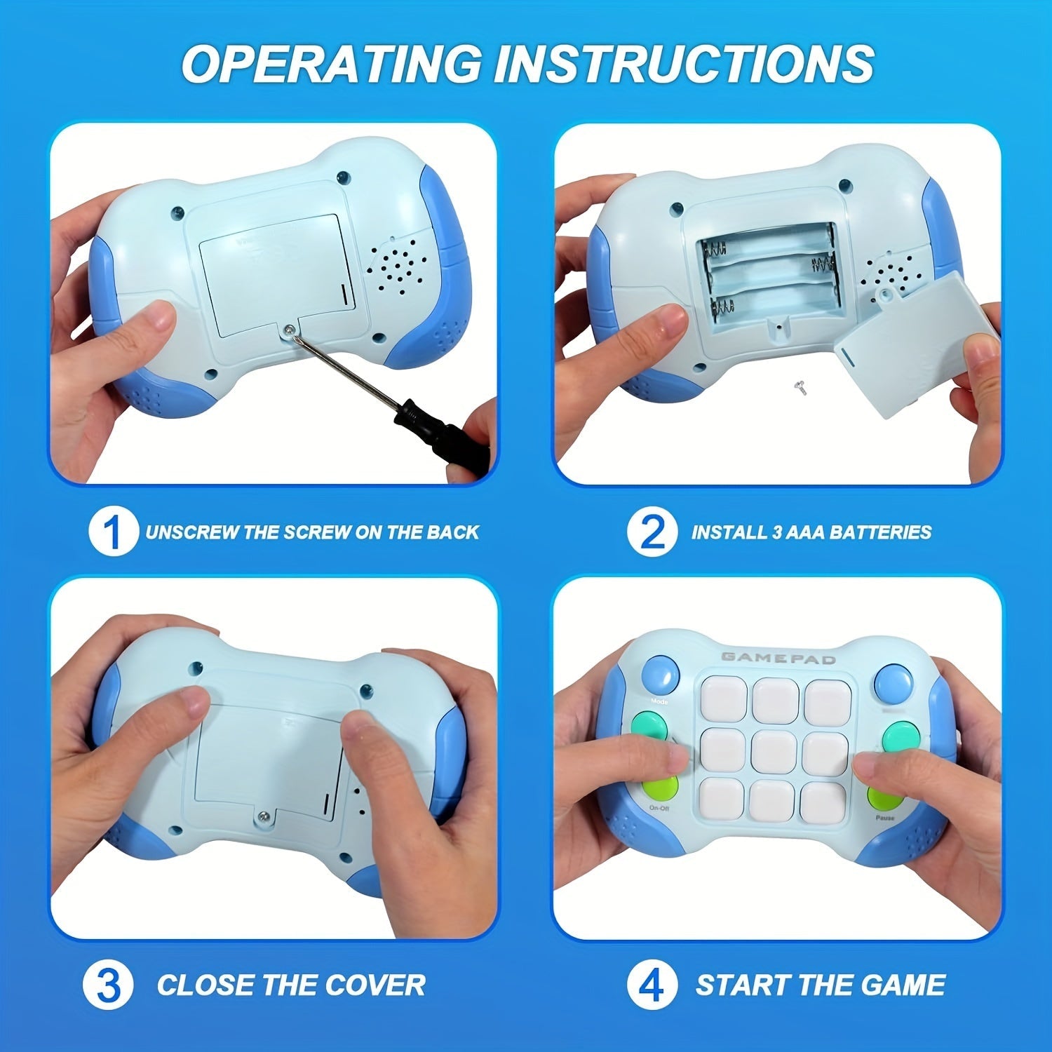 Snelle push-gameconsole | Tik en speel Speelervaring voor 1-, 2-, 3-jarigen