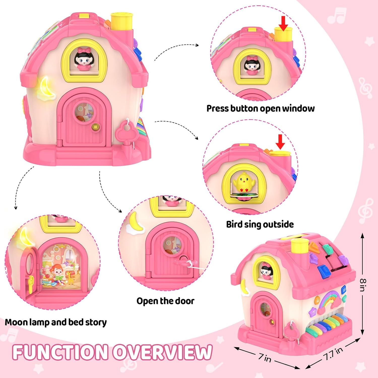 Montessori muzikaal huis | 12-in-1 leerspeelgoed voor baby’s 6-24 maanden