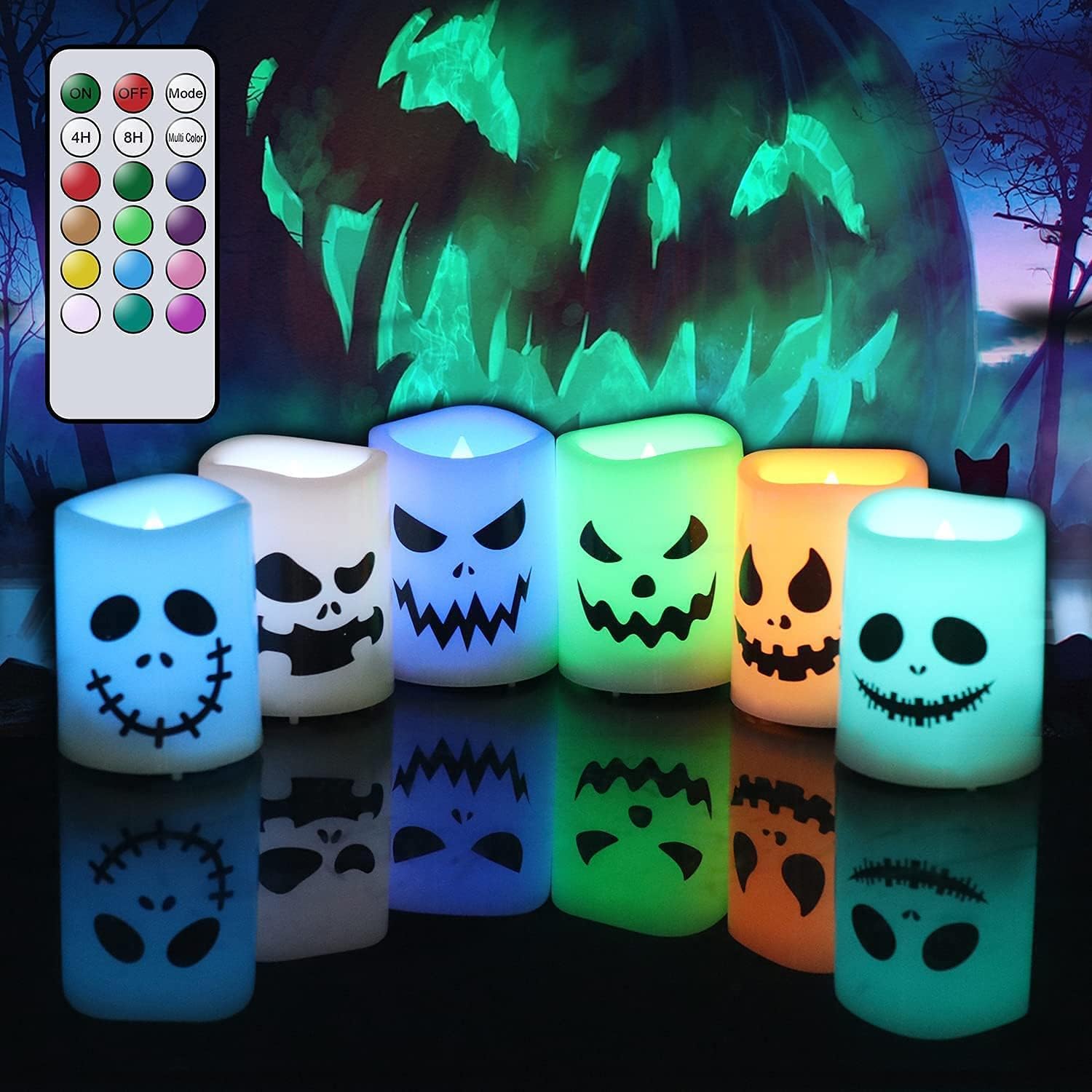 6 stuks LED kaarsen met afstandsbediening | Halloween decoratie zonder vlam