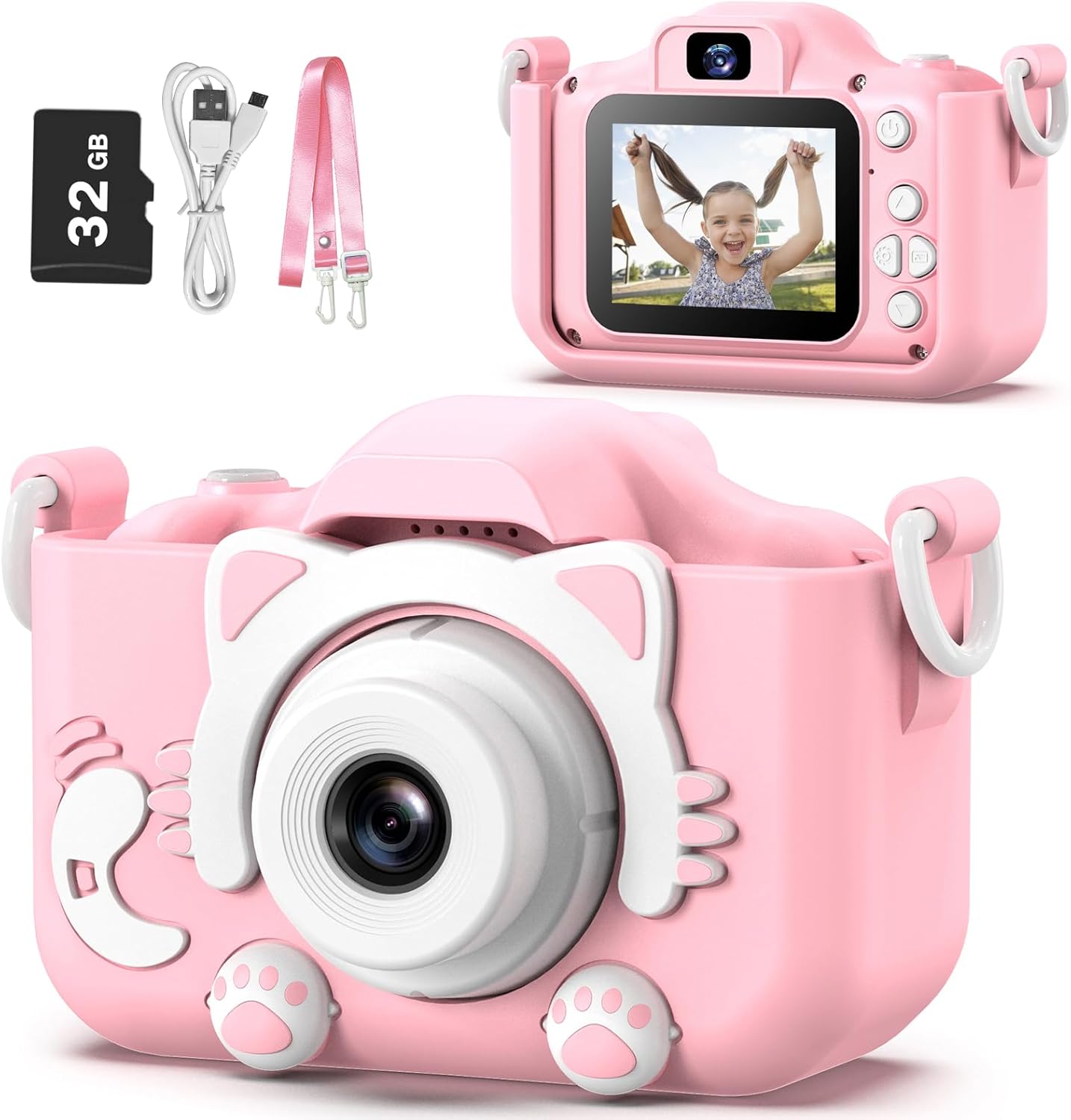 Kids Camera Speelgoed | Digitale Video Camera voor Kids 3-8 | Cartoon Zachte Hoes | Beste Kerst & Verjaardagscadeau voor Jongens & Meisjes