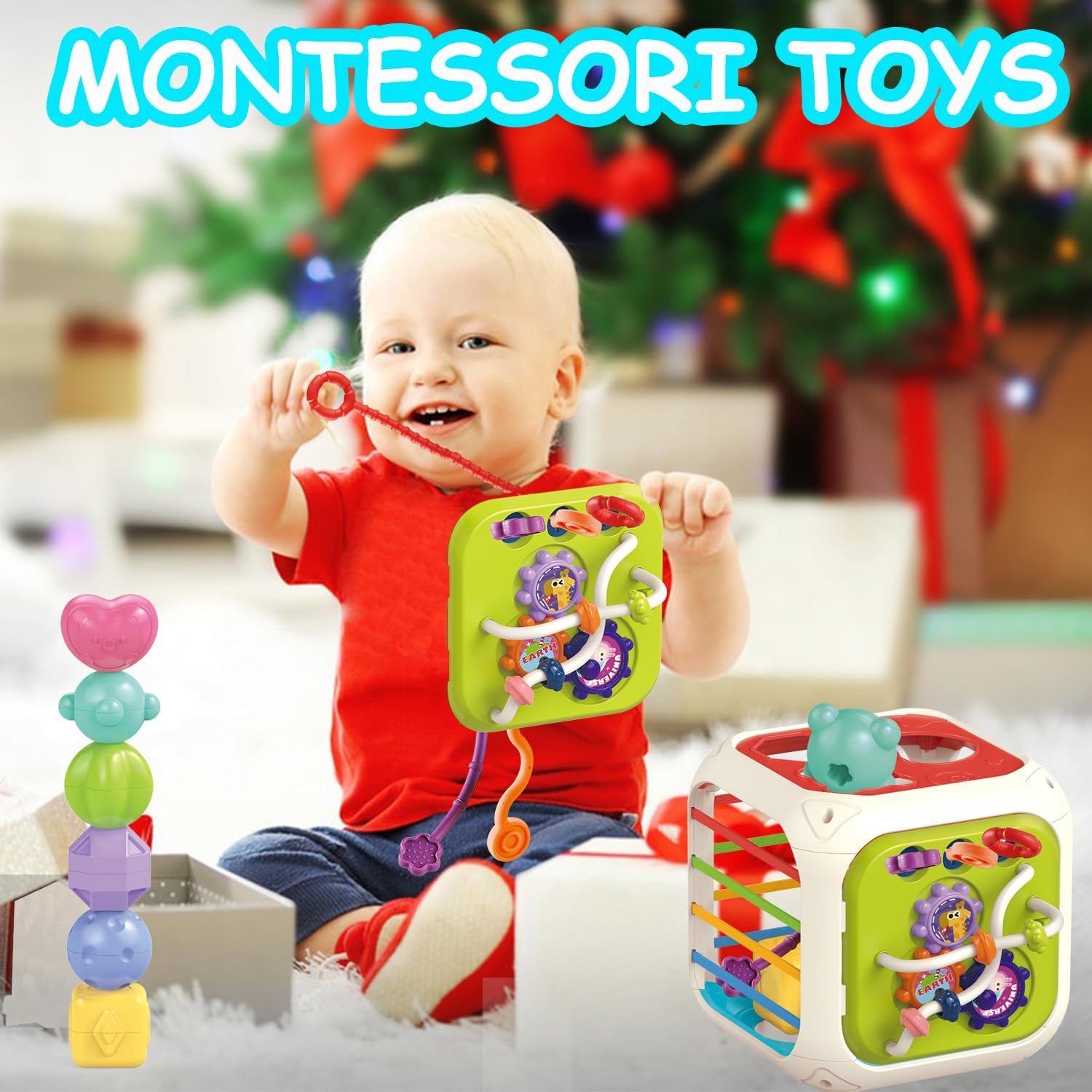 6-delige Montessori Vormsensorisch Speelgoed | Ontwikkeling Leren & Sorteren | Cadeau 12-24 Maanden