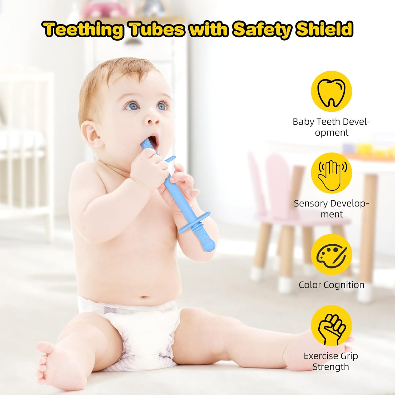 Holle Bijtspeelgoedset voor Baby's 6 siliconen bijtringen (3-12 maanden), BPA-vrij, geschikt voor vriezer en vaatwasser | Veilig, duurzaam en eenvoudig schoon te maken