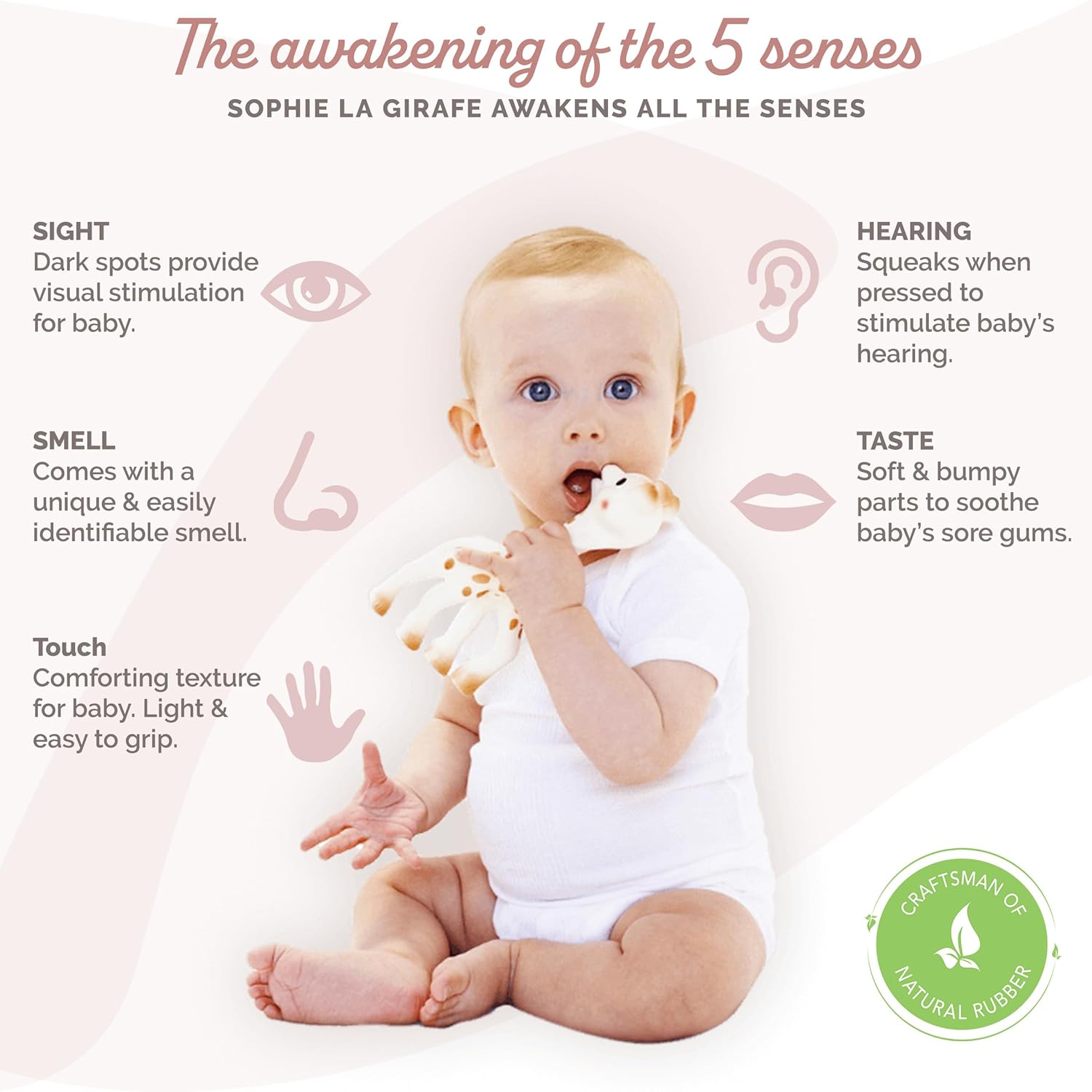 Giraffe Tandvlees Speelgoed voor Baby's | Dierenspeelgoed Bijtring voor Baby's 0+ Maanden