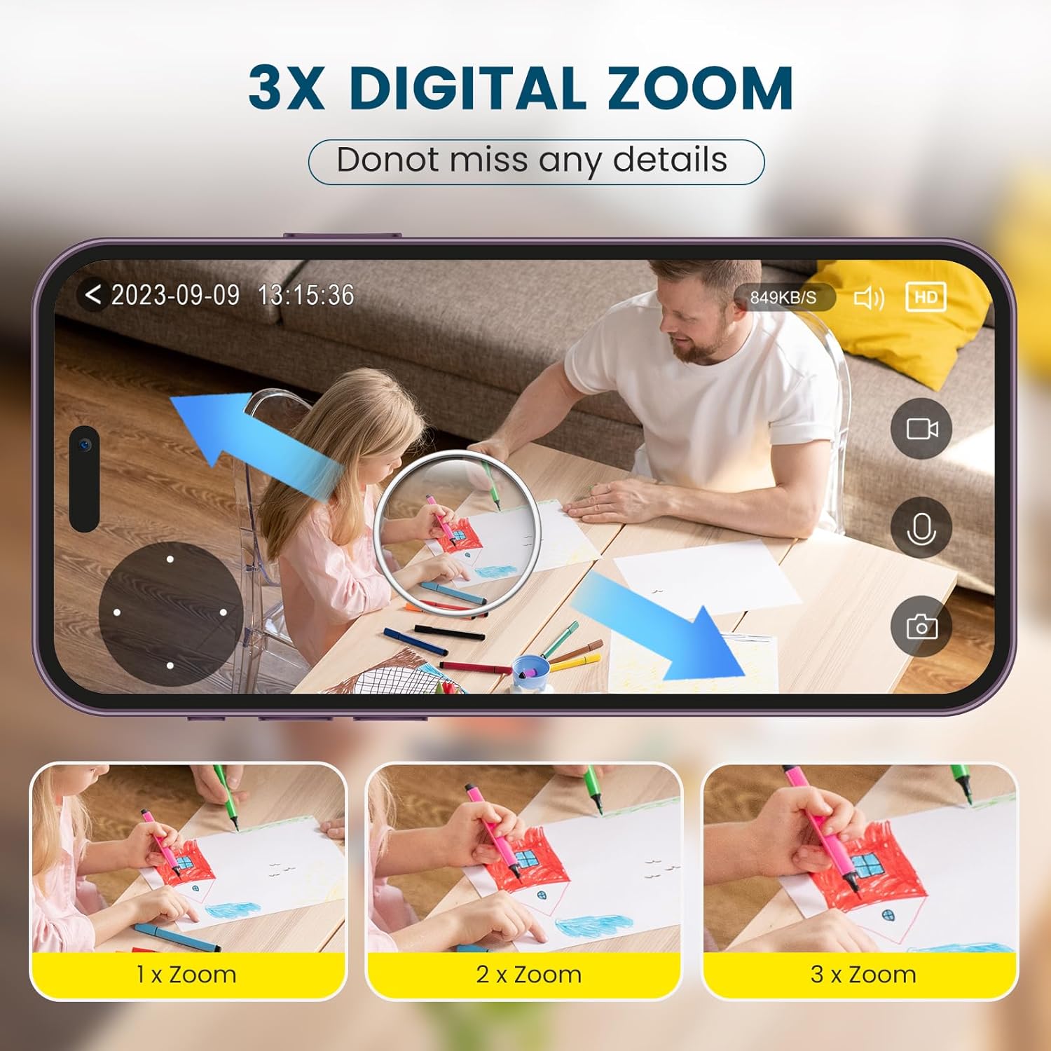 Babyfoon Camera | 360 Graden Nachtzicht Met 2-Weg Audio Indoor Camera