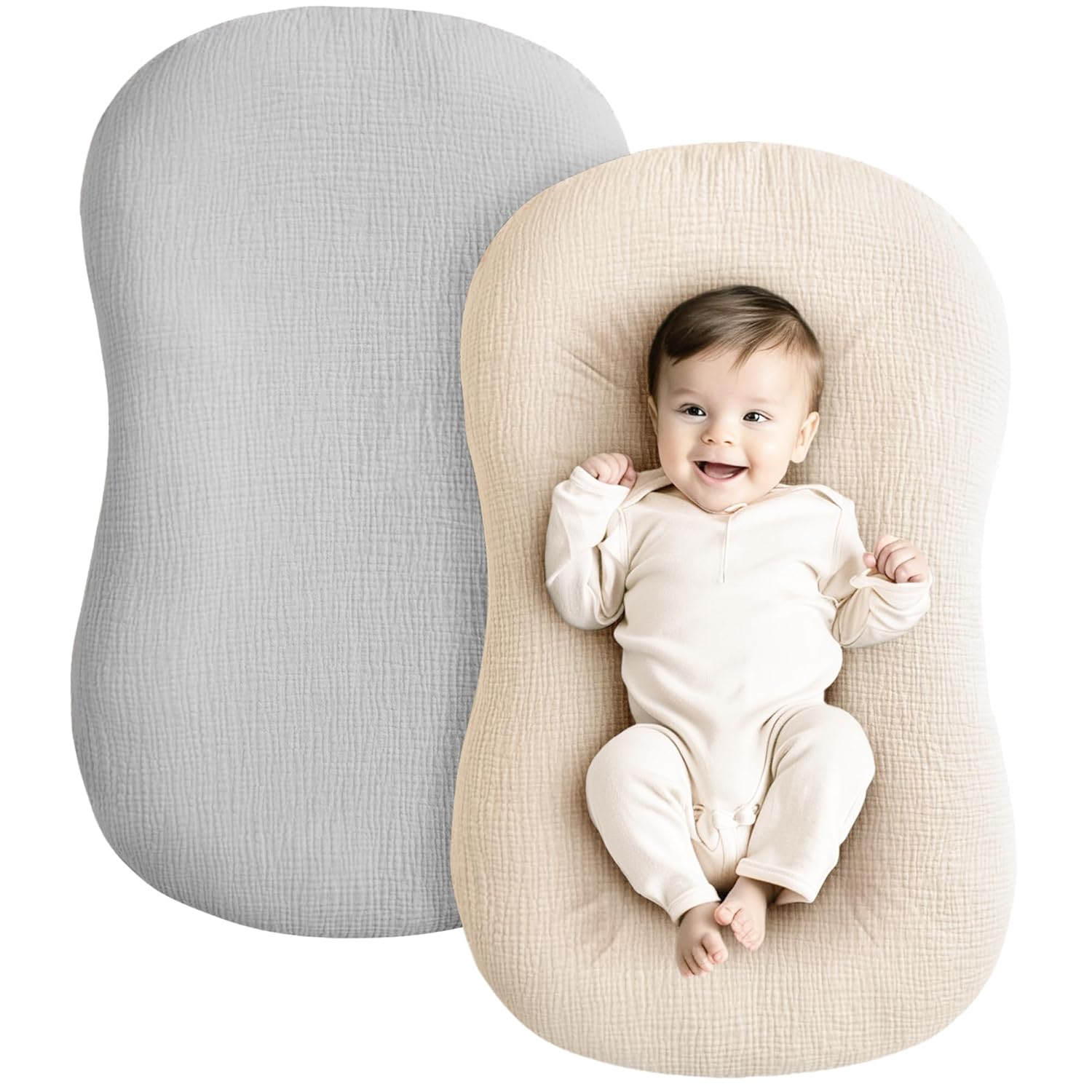 2 Pack Baby Lounger Overtrek | Zachte en Ademende Lounger Overtrek voor Pasgeborenen