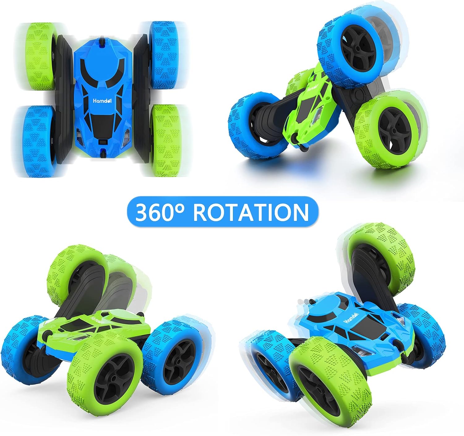 RC Stuntauto Kinderen 360° Rotatie – 4WD Dubbelzijdige Afstandsbediening Racewagen met LED Verlichting – Oplaadbaar Speelgoed Jongens Meisjes 6-12 Jaar