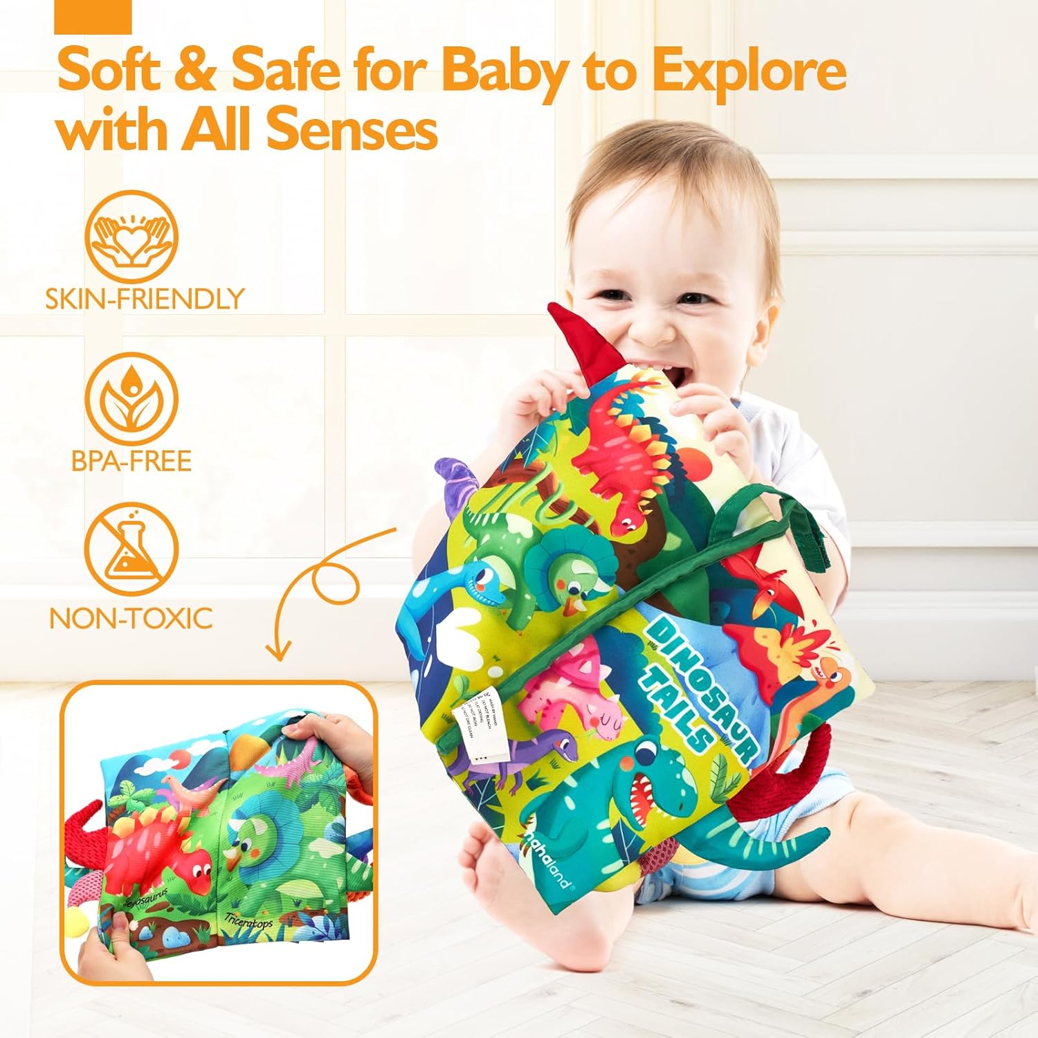 Montessori Voelboek | Hoog Contrast Sensorisch Baby Speelgoed voor 6 tot 12 Maanden Babyboekjes 0-3+ Jaar