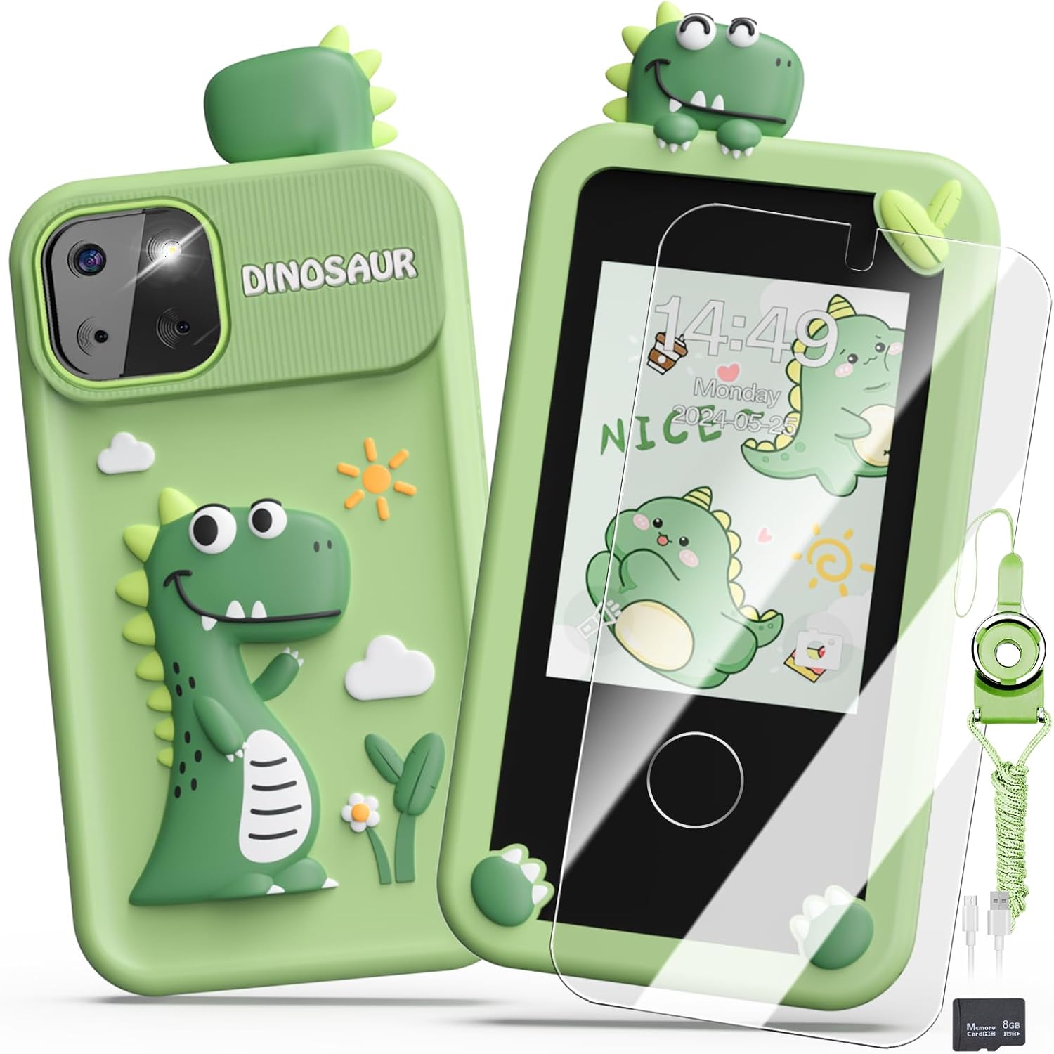 Kids Speelgoed Telefoon | Educatieve Mobiele Telefoon voor Jongens 3-9 Jaar | 16 Leerspellen | Camera & Muziekspeler | Kerstcadeau