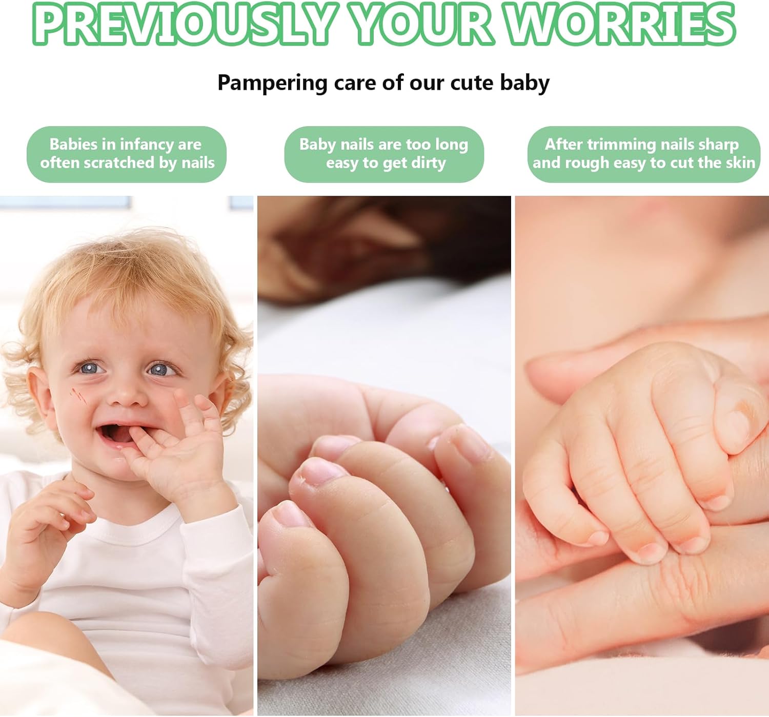 Elektrische baby nageltrimmer | 6-in-1 nagelvijl & manicure set voor baby en volwassenen