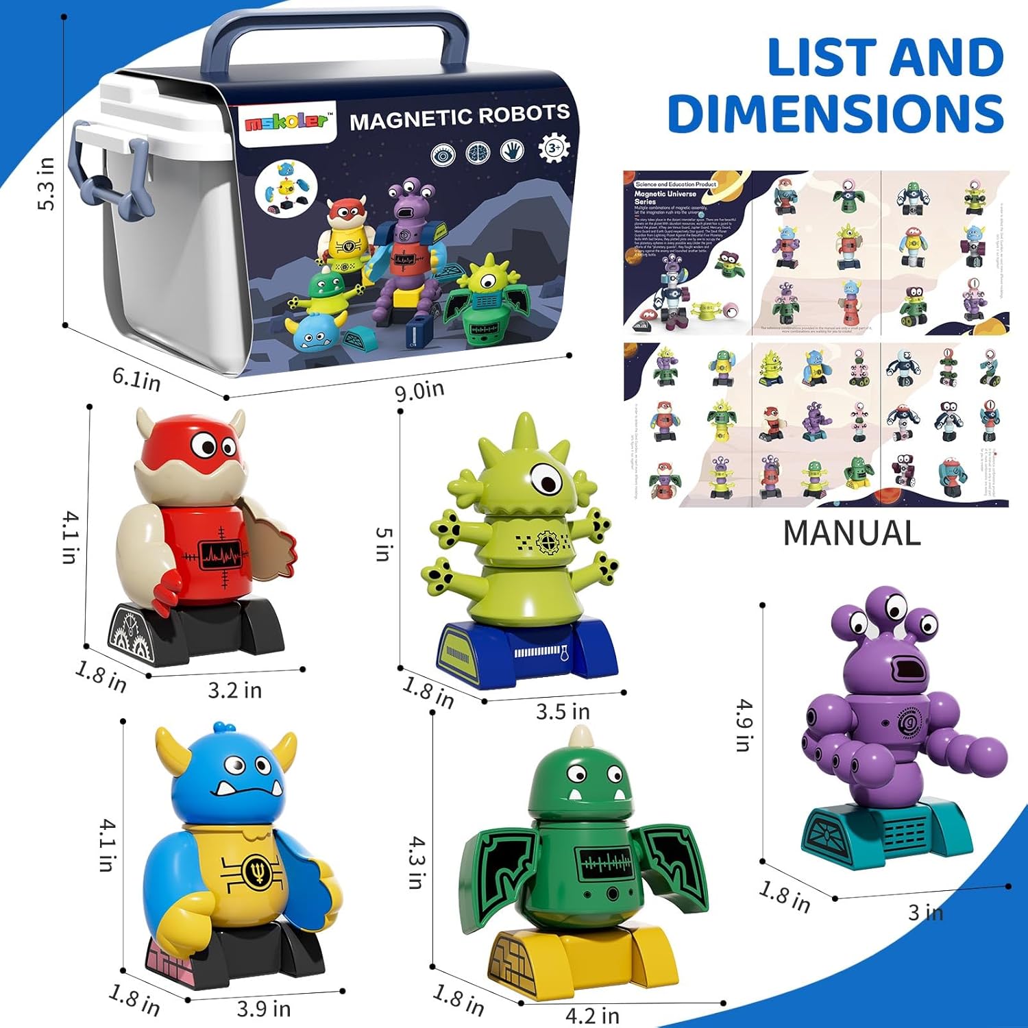 Magnetisch Robot Speelgoed 3-8 Jaar | Stapelbare Transformeerbare Robots