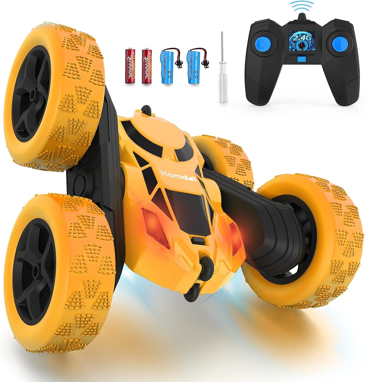 RC Stuntauto Kinderen 360° Rotatie – 4WD Dubbelzijdige Afstandsbediening Racewagen met LED Verlichting – Oplaadbaar Speelgoed Jongens Meisjes 6-12 Jaar